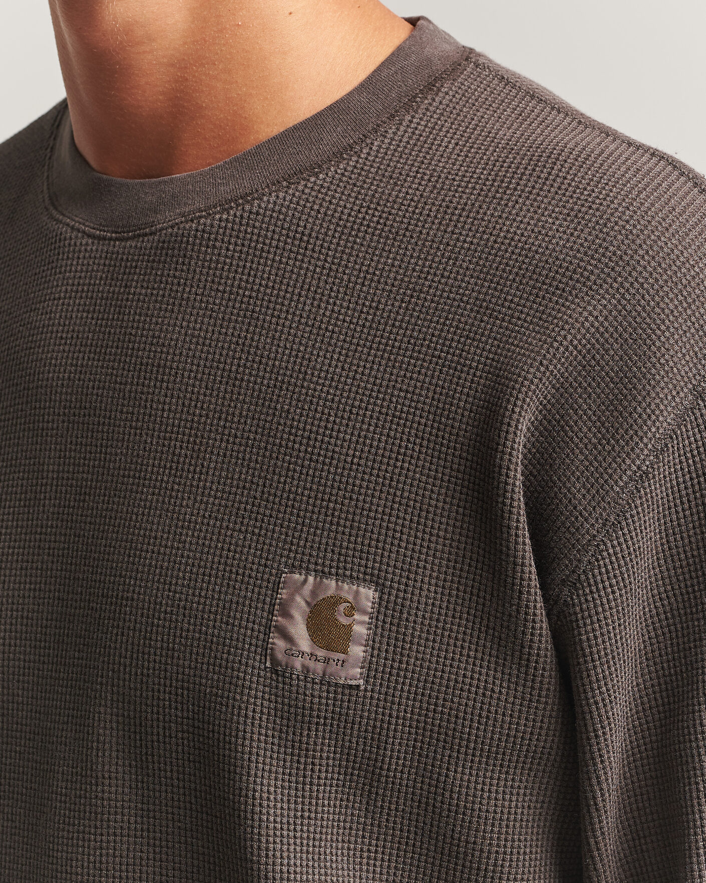 Men | T-Shirts | Carhartt WIP | Long Sleeve Waffle T-Shirt Tobacco