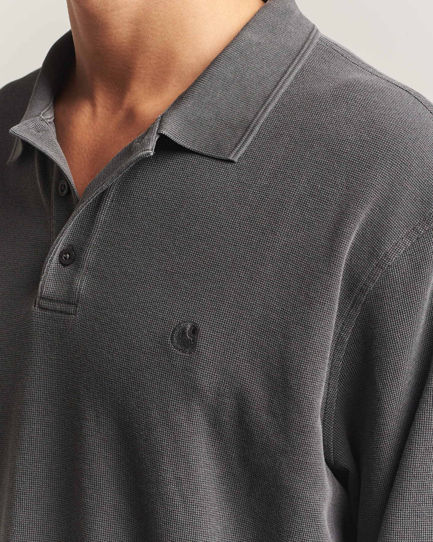 Men | Sweaters & Knitwear | Carhartt WIP | Long Sleeve Waffle Rugby Shirt Black