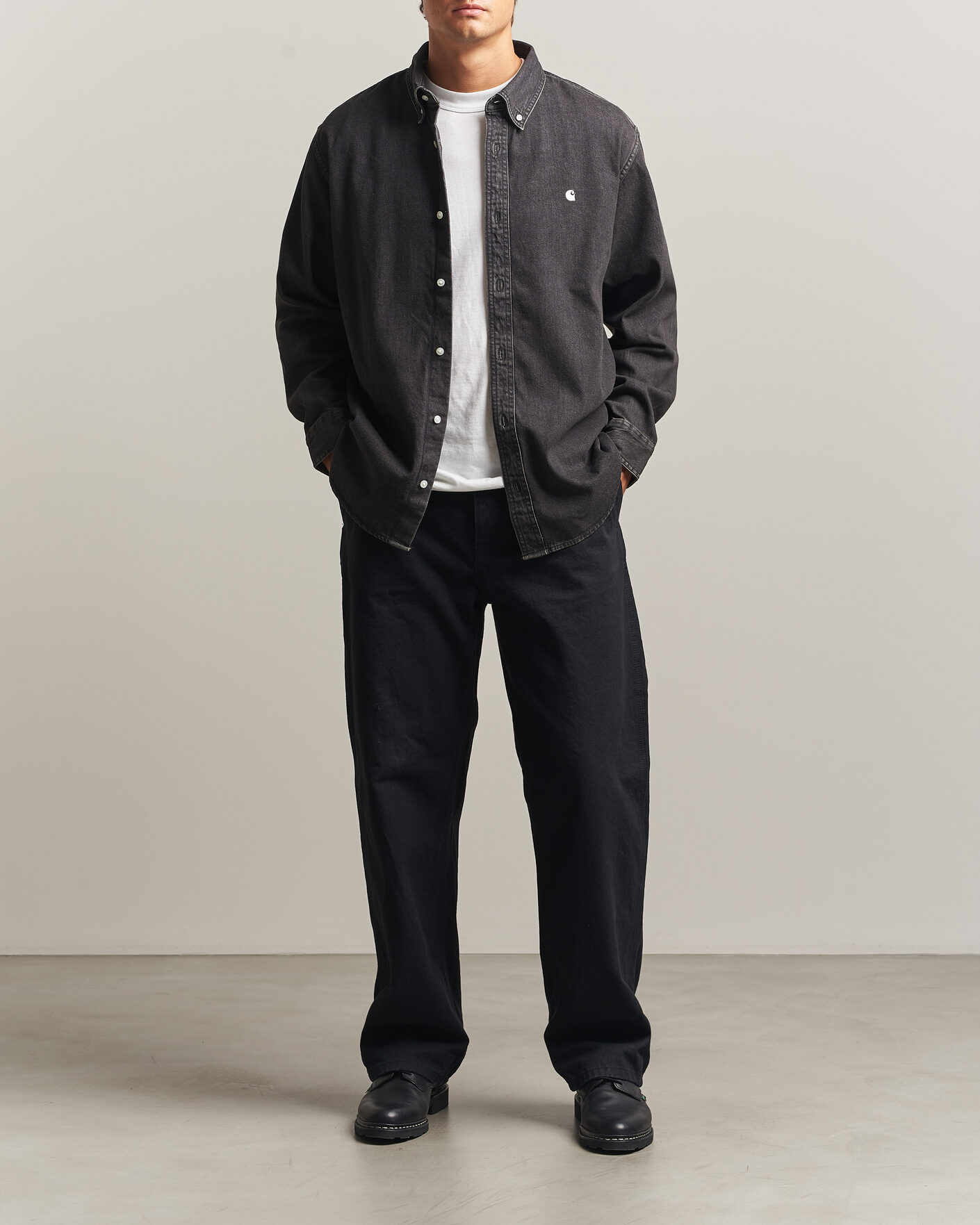 Men | Shirts | Carhartt WIP | Lucas Denim Shirt Black