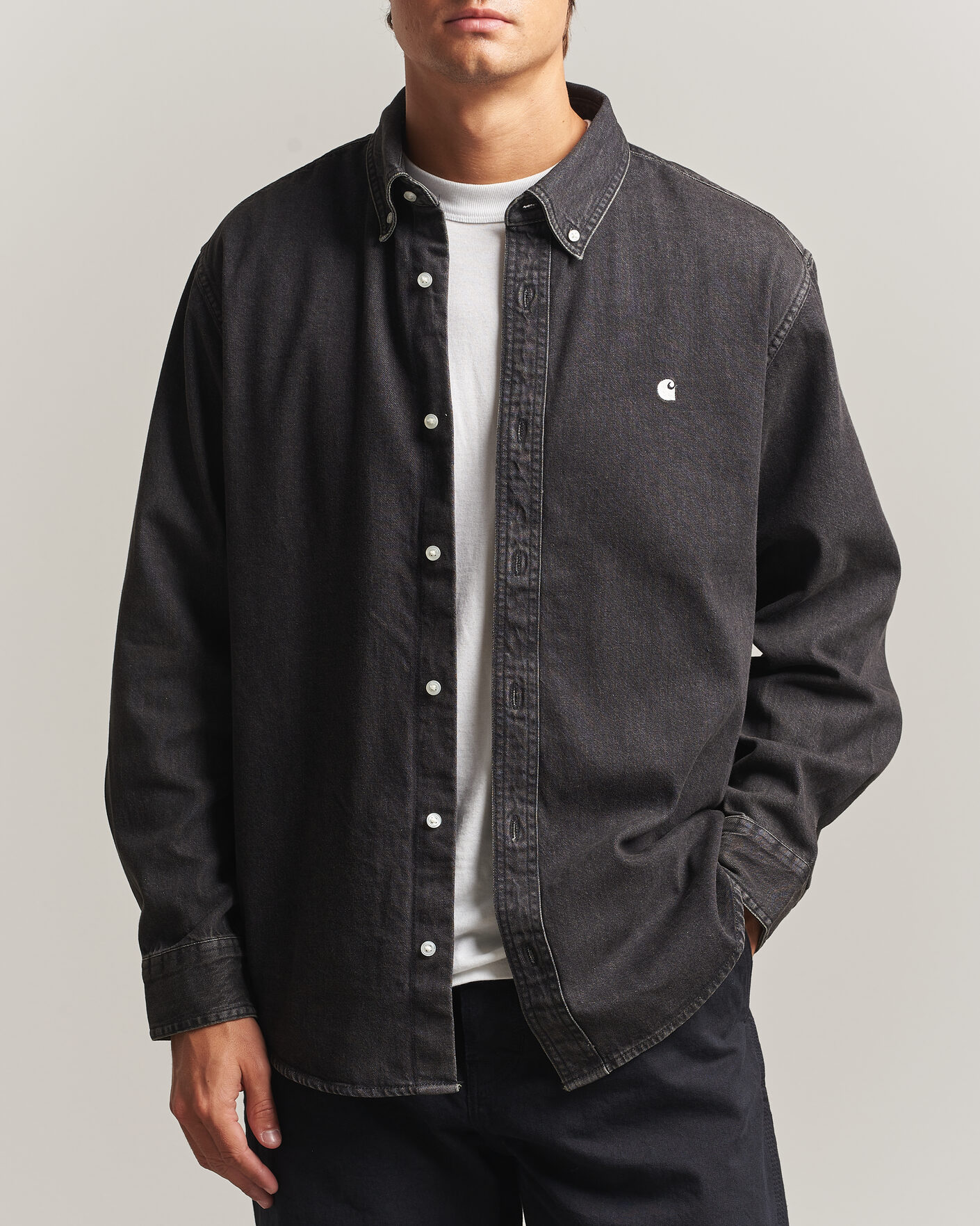 Men | Shirts | Carhartt WIP | Lucas Denim Shirt Black