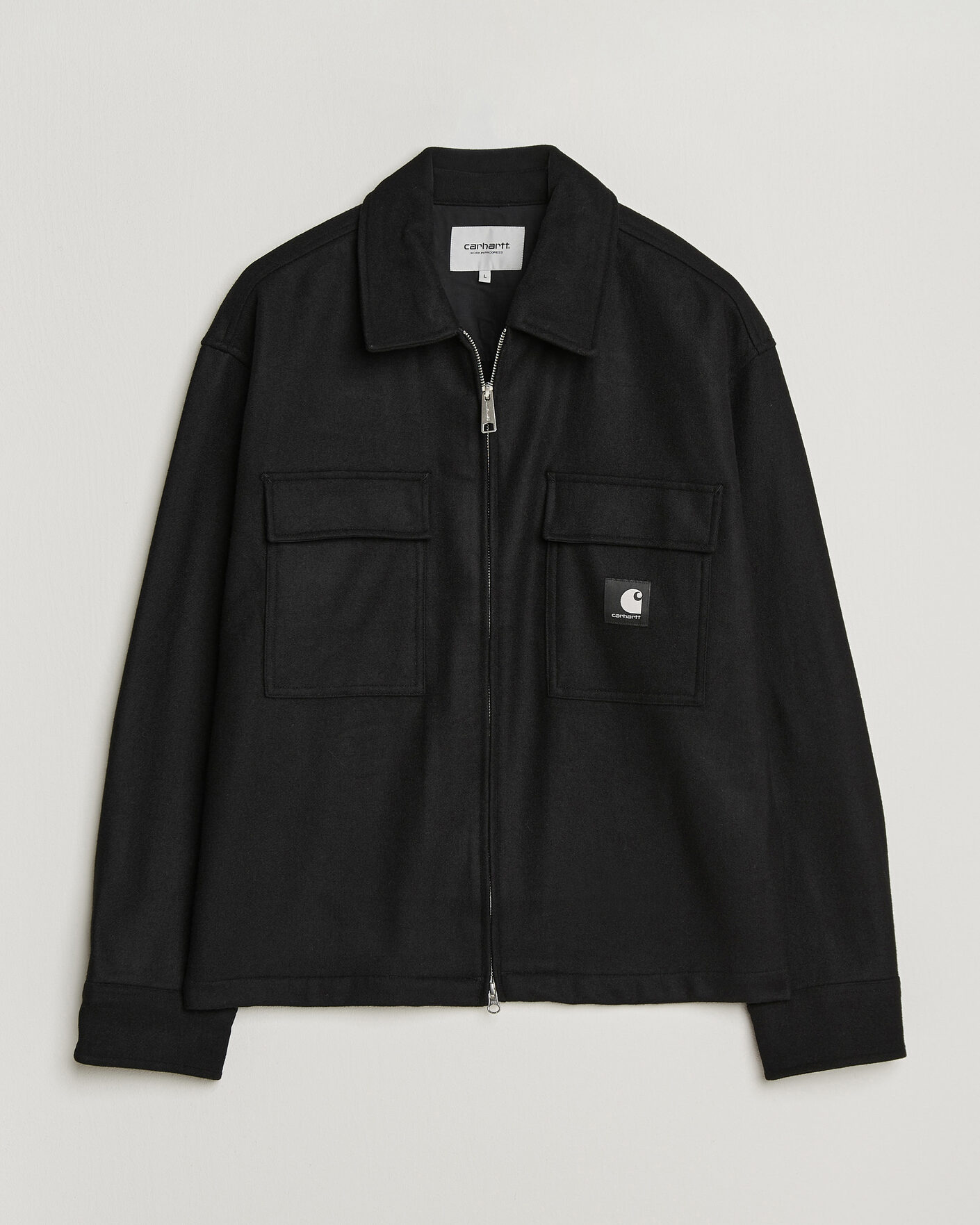 Men | Shirts | Carhartt WIP | Atoka Wool Zip Shirt Jacket Black