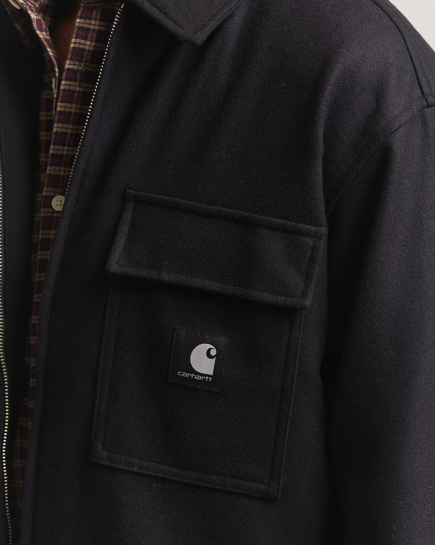 Men | Shirts | Carhartt WIP | Atoka Wool Zip Shirt Jacket Black