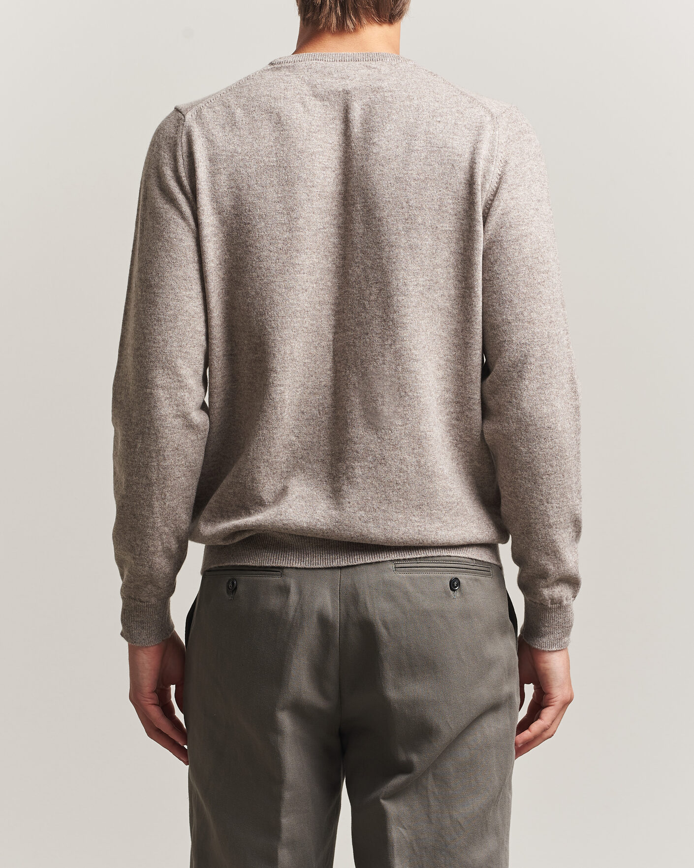 Men | Sweaters & Knitwear | Fedeli | Pure Cashmere Crew Neck Beige Melange