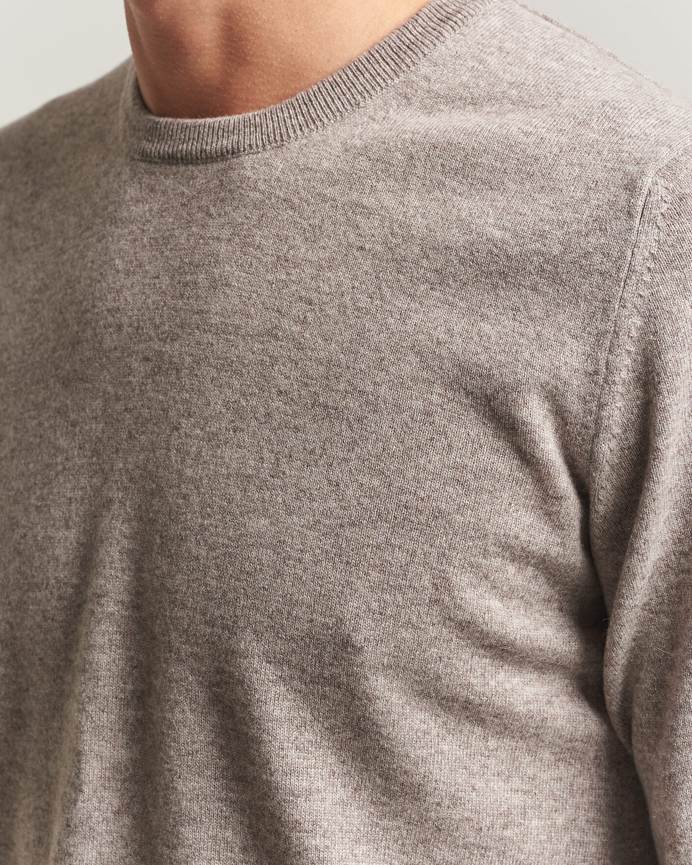 Men | Sweaters & Knitwear | Fedeli | Pure Cashmere Crew Neck Beige Melange