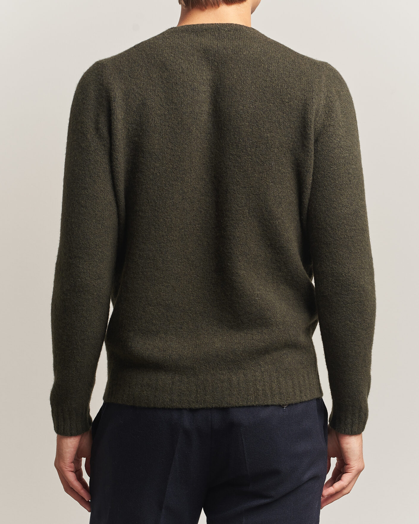 Men | Sweaters & Knitwear | Fedeli | Cashmere Blend Boucle Sweater Forest Green