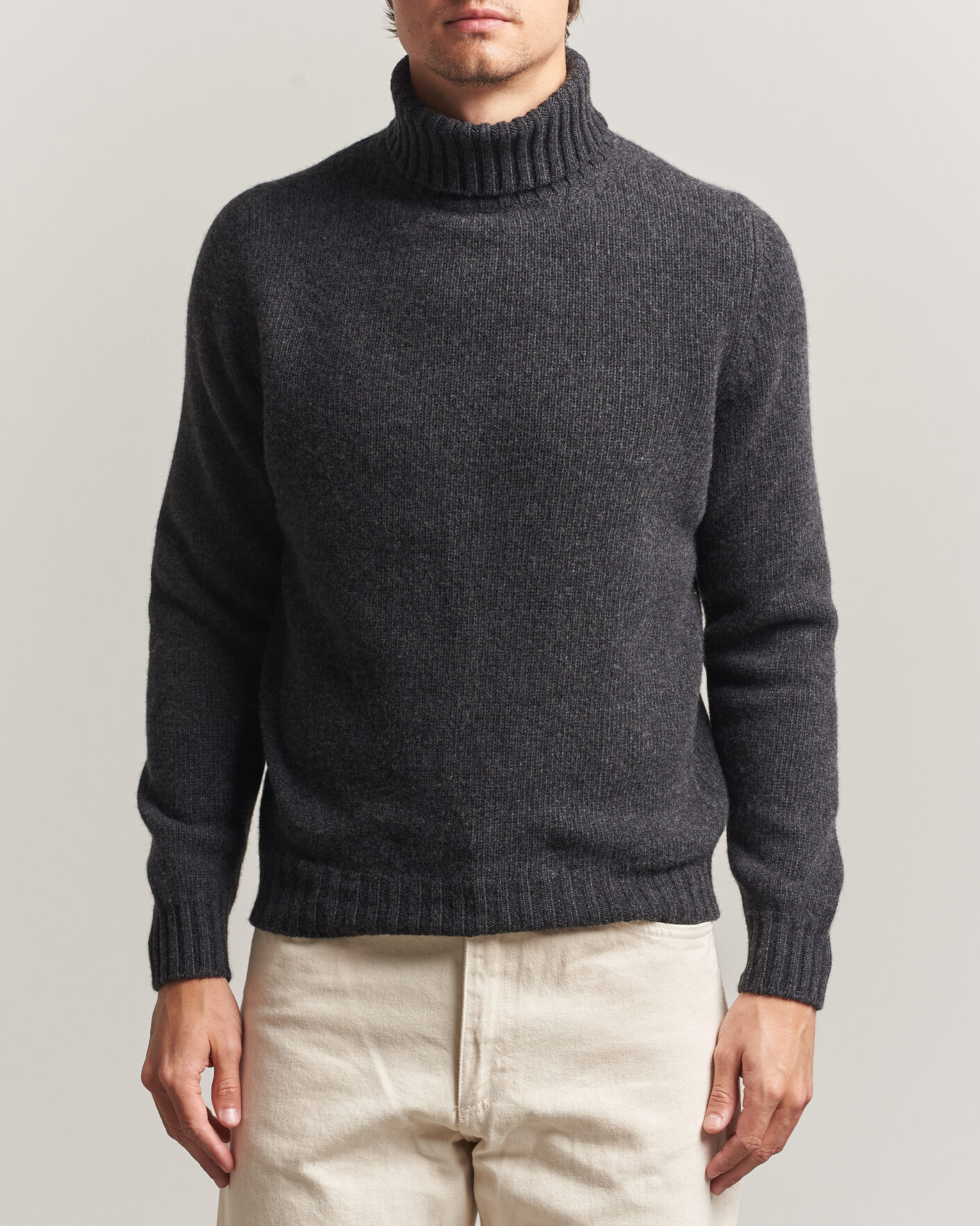 Men | Sweaters & Knitwear | Fedeli | Wool/Cashmere Rollneck Anthracite