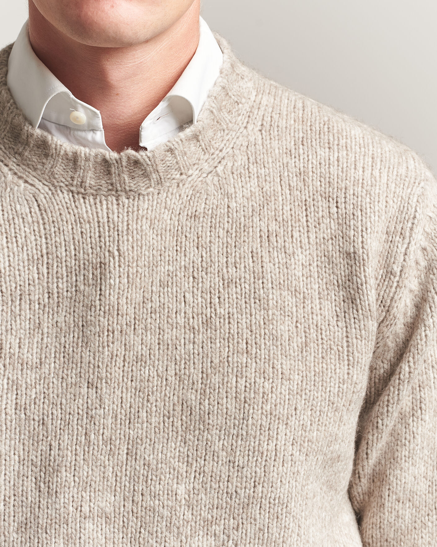 Men | Sweaters & Knitwear | Fedeli | Yak Blend Sweater Beige Melange