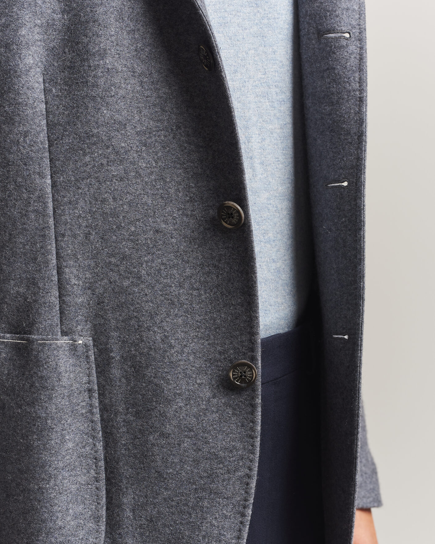 Men | Blazers | Fedeli | Cashmere Flannel Jacket Grey Melange