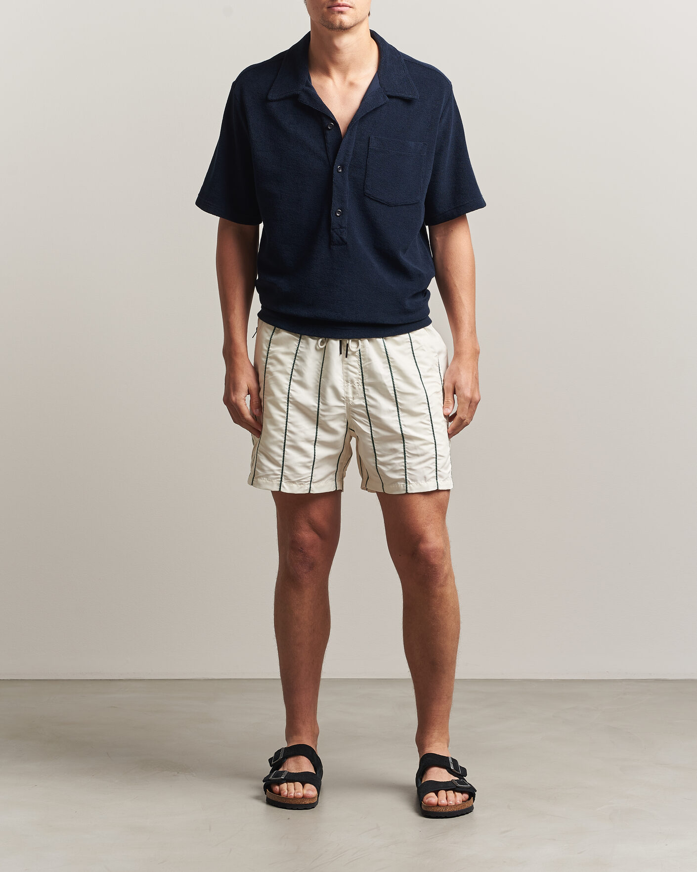 Men | Swimwear | OAS | Printed Swimshorts White/Green