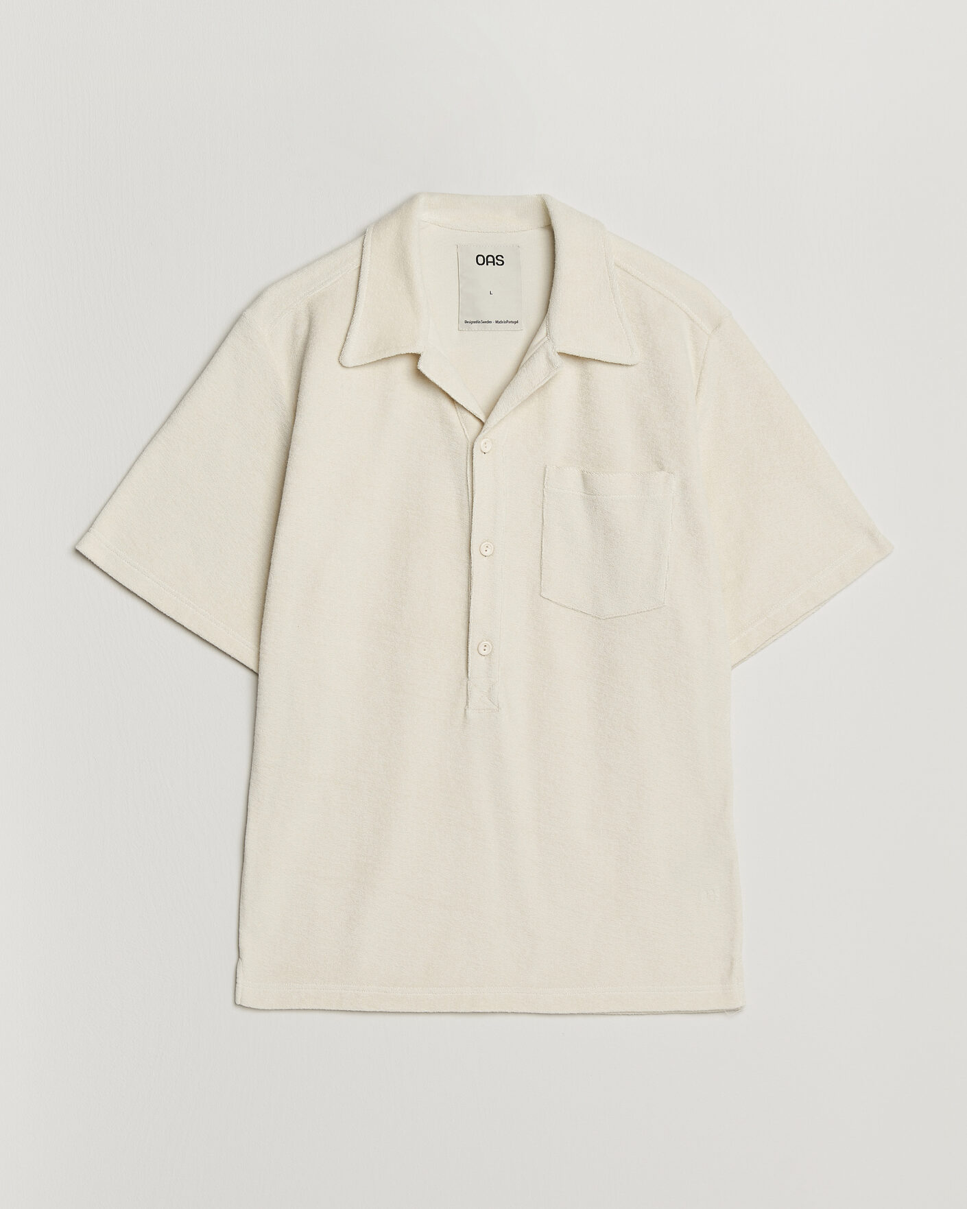 Men | Polo Shirts | OAS | Novo Regular Fit Terry Polo Ecru