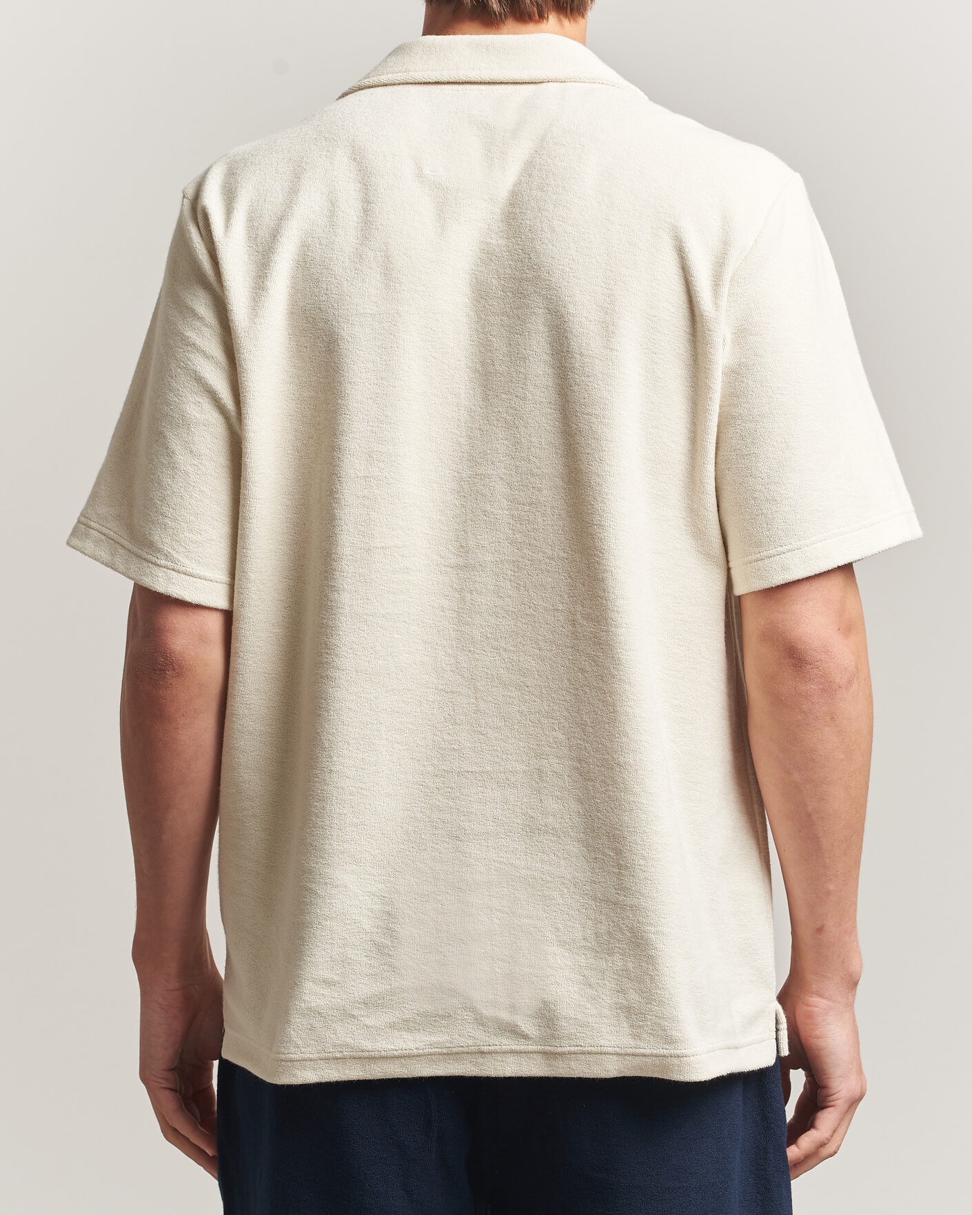Men | Polo Shirts | OAS | Novo Regular Fit Terry Polo Ecru