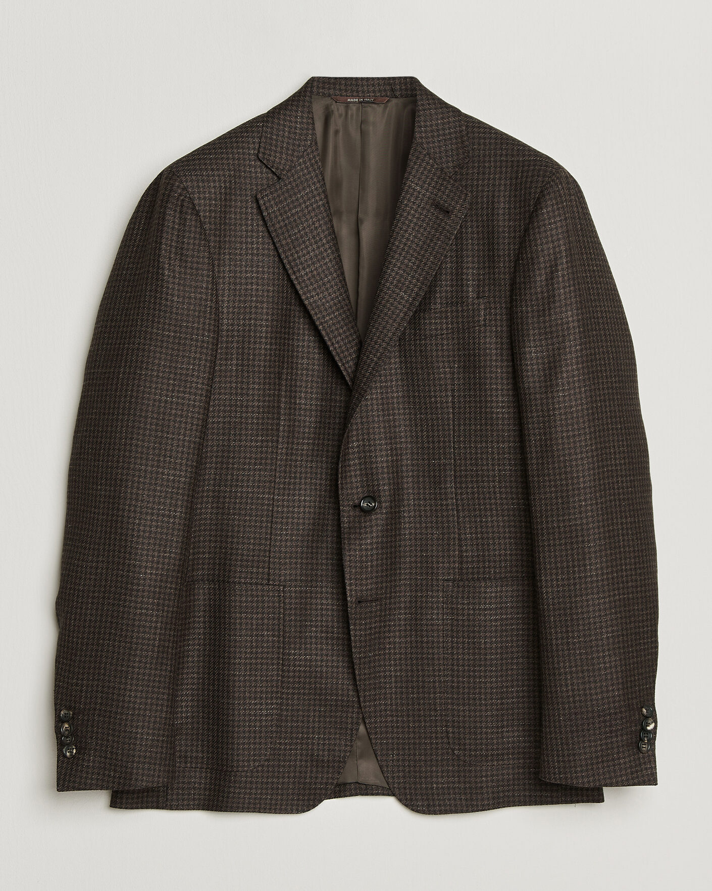 Men | Blazers | Canali | Kei Houndstooth Flannel Blazer Dark Brown