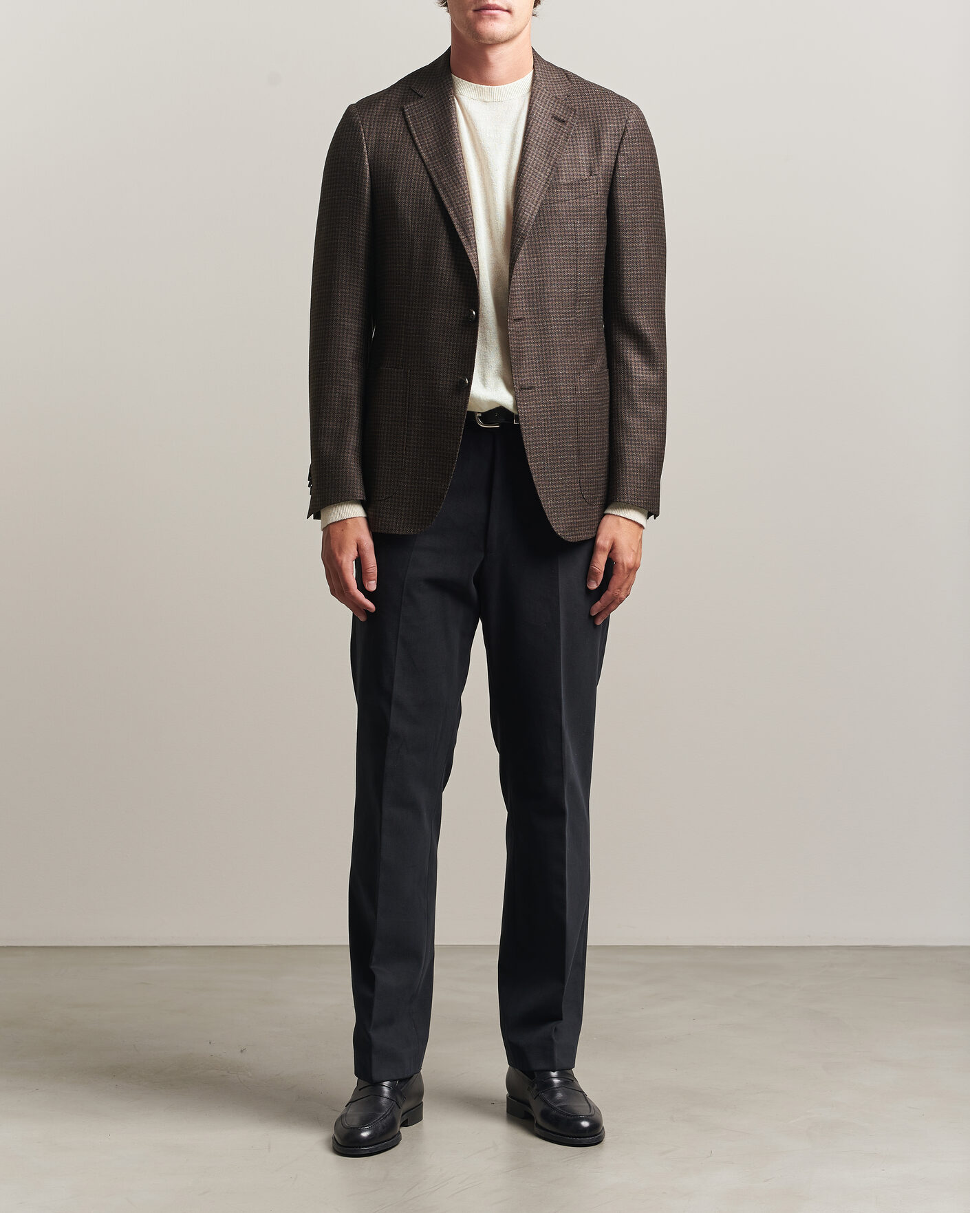 Men | Blazers | Canali | Kei Houndstooth Flannel Blazer Dark Brown