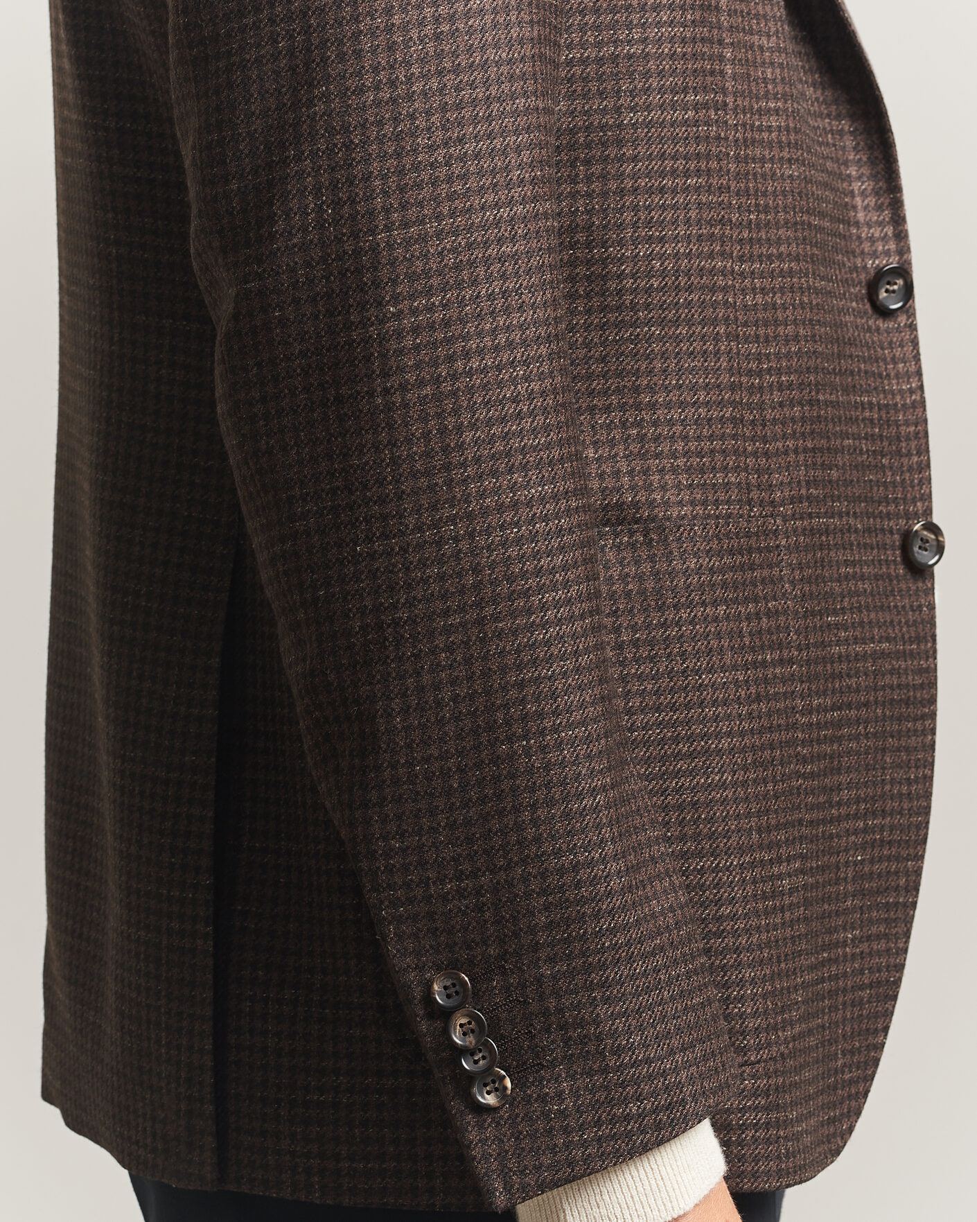 Canali Kei Houndstooth Flannel Blazer Dark Brown at CareOfCarl.com