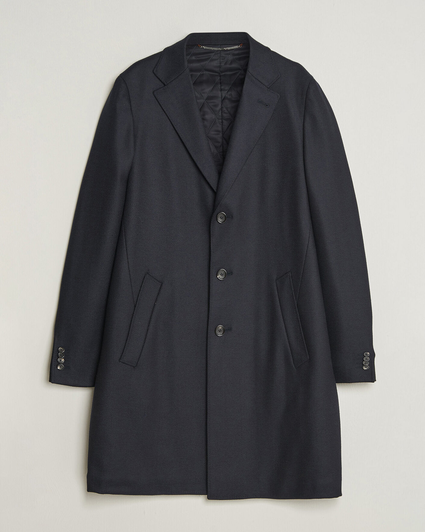 Men | Coats & Jackets | Canali | Kei Wool Travel Coat Navy