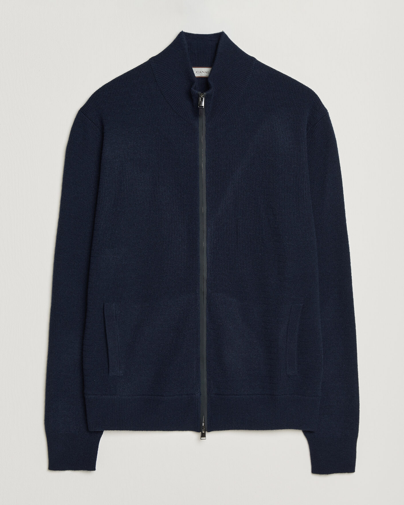 Men | Sweaters & Knitwear | Canali | Wool/Cashmere Full Zip Cardigan Navy