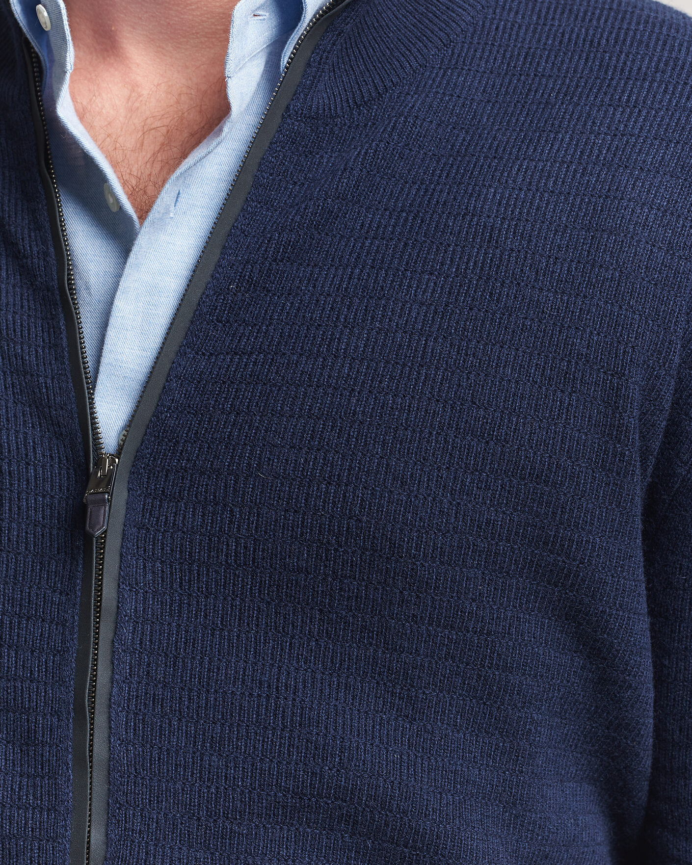 Men | Sweaters & Knitwear | Canali | Wool/Cashmere Full Zip Cardigan Navy