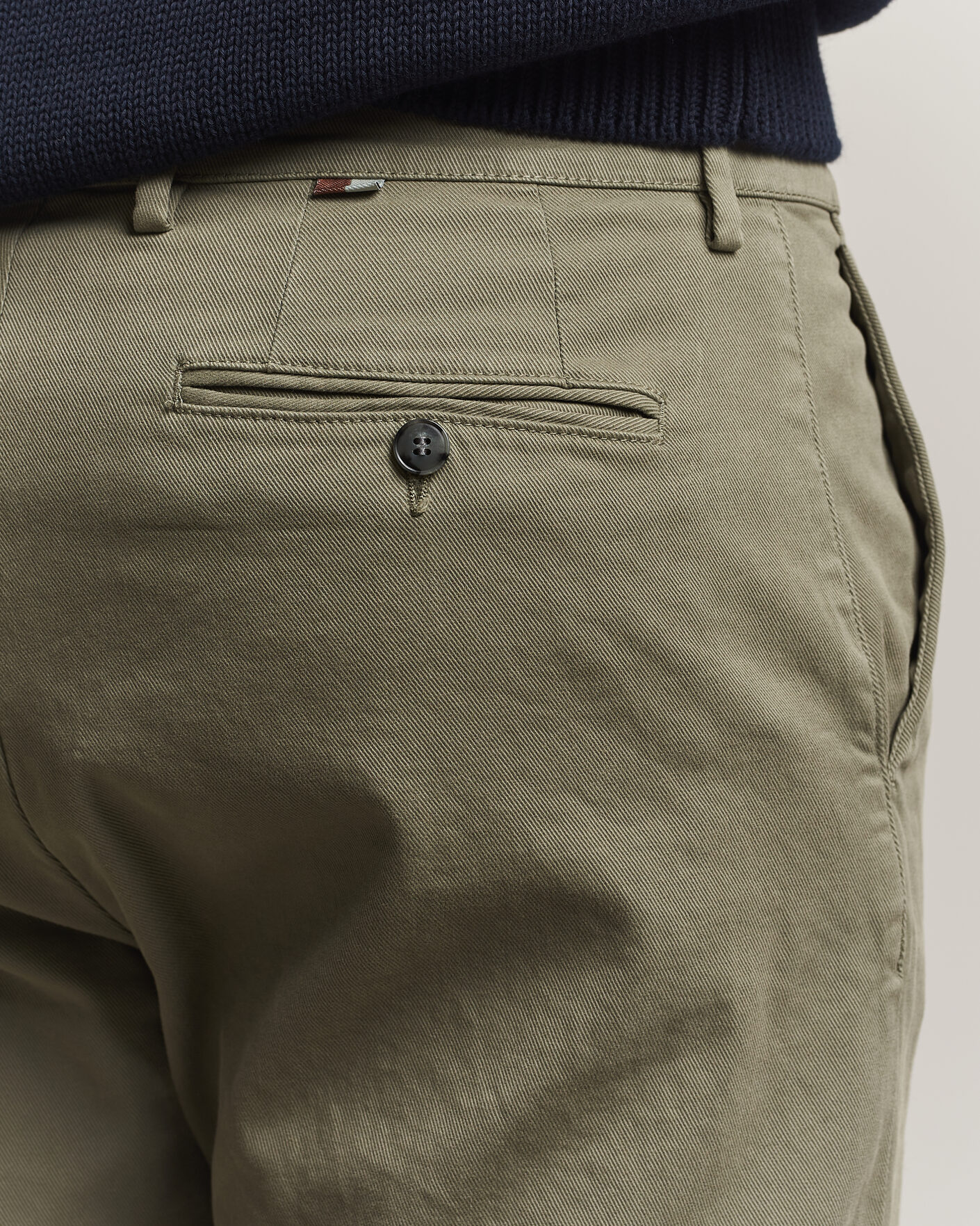 Men | Trousers | Canali | Cotton Twill Chinos Olive