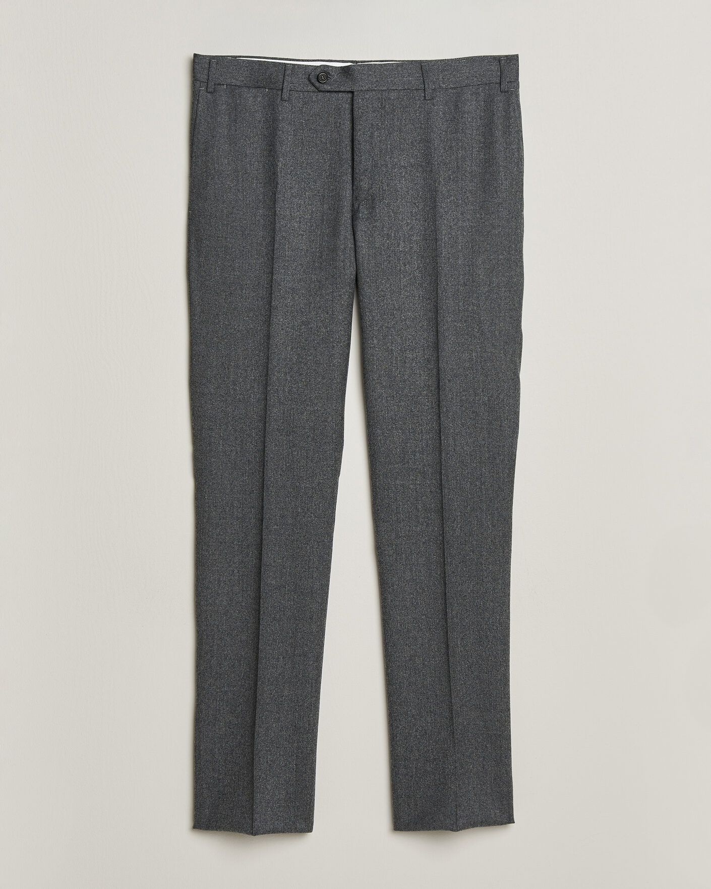 Men | Trousers | Canali | Slim Fit Flannel Trousers Grey Melange