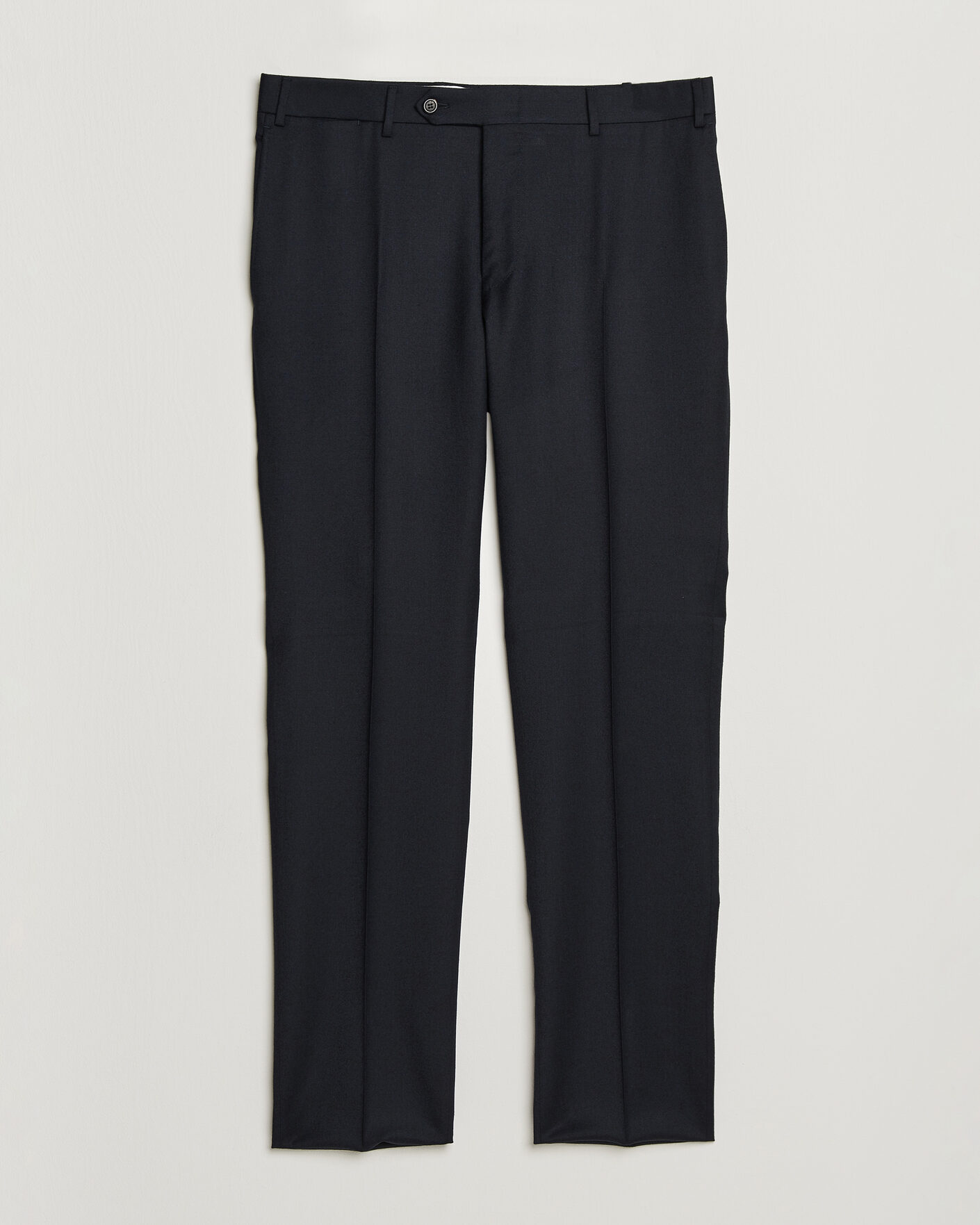 Men | Trousers | Canali | Slim Fit Flannel Trousers Navy