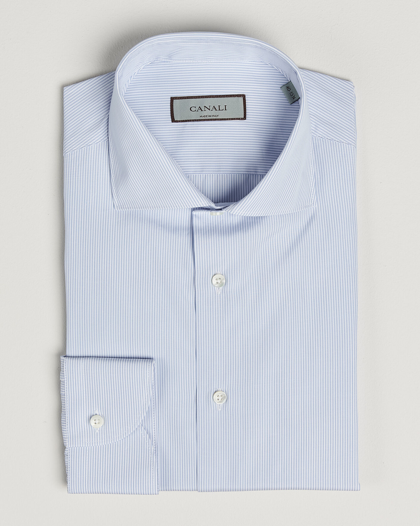 Men | Shirts | Canali | Slim Fit Dress Shirt Light Blue Stripe
