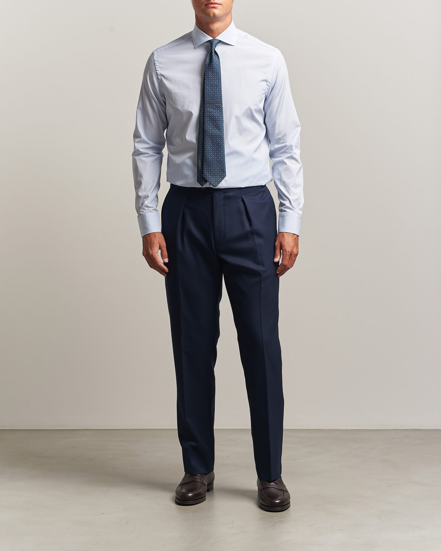 Men | Shirts | Canali | Slim Fit Dress Shirt Light Blue Stripe