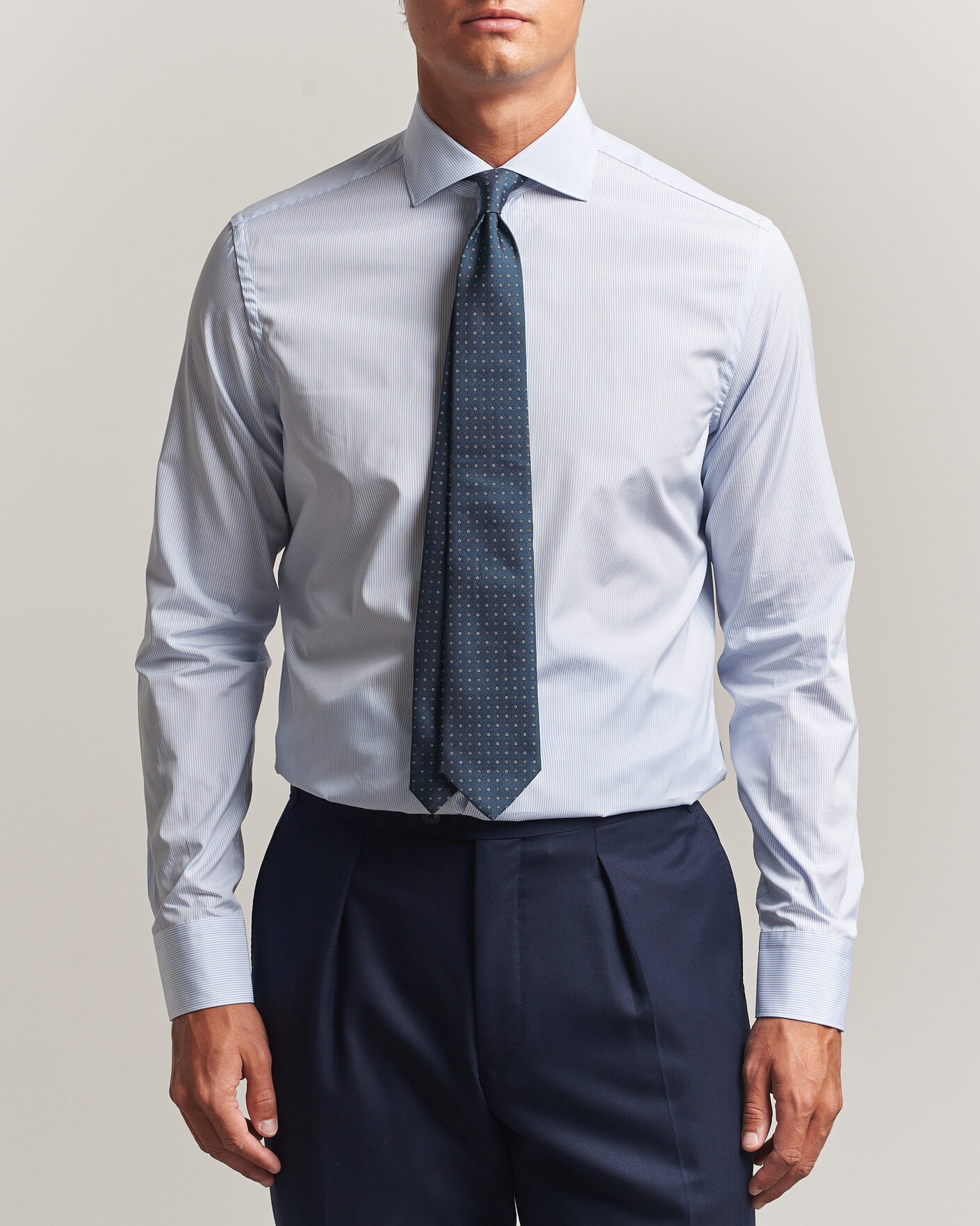Men | Shirts | Canali | Slim Fit Dress Shirt Light Blue Stripe