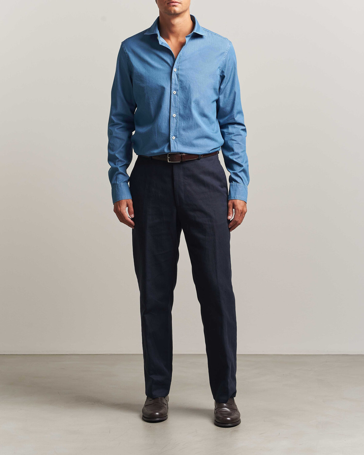 Men | Shirts | Canali | Denim Shirt Stone Wash