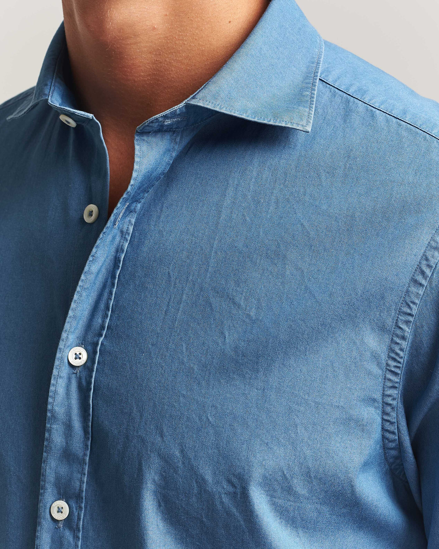 Men | Shirts | Canali | Denim Shirt Stone Wash