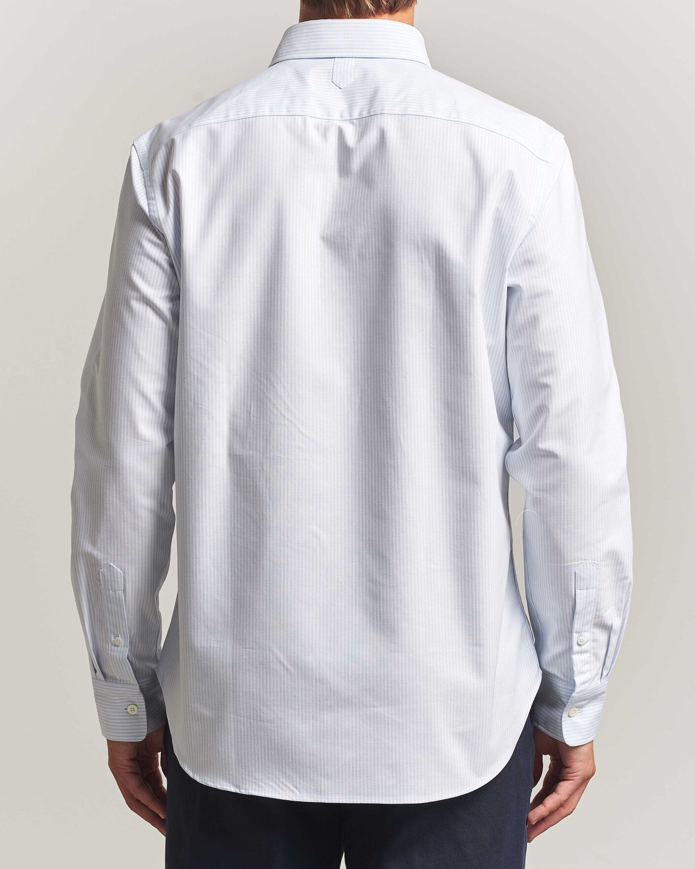 Men | Shirts | Canali | Oxford Button Down Shirt Light Blue Stripe