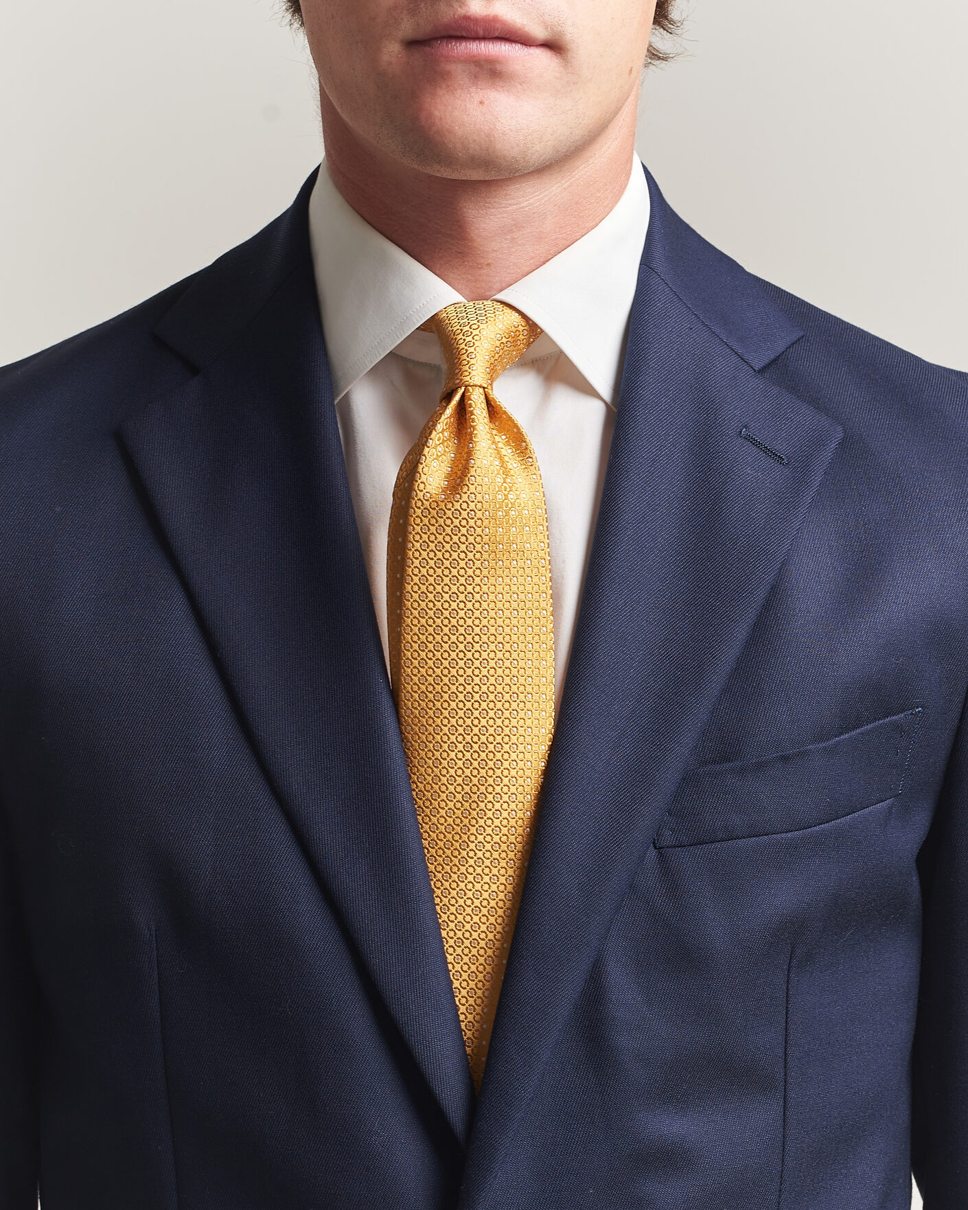 Men | Ties | Canali | Jacquard Silk Tie Yellow