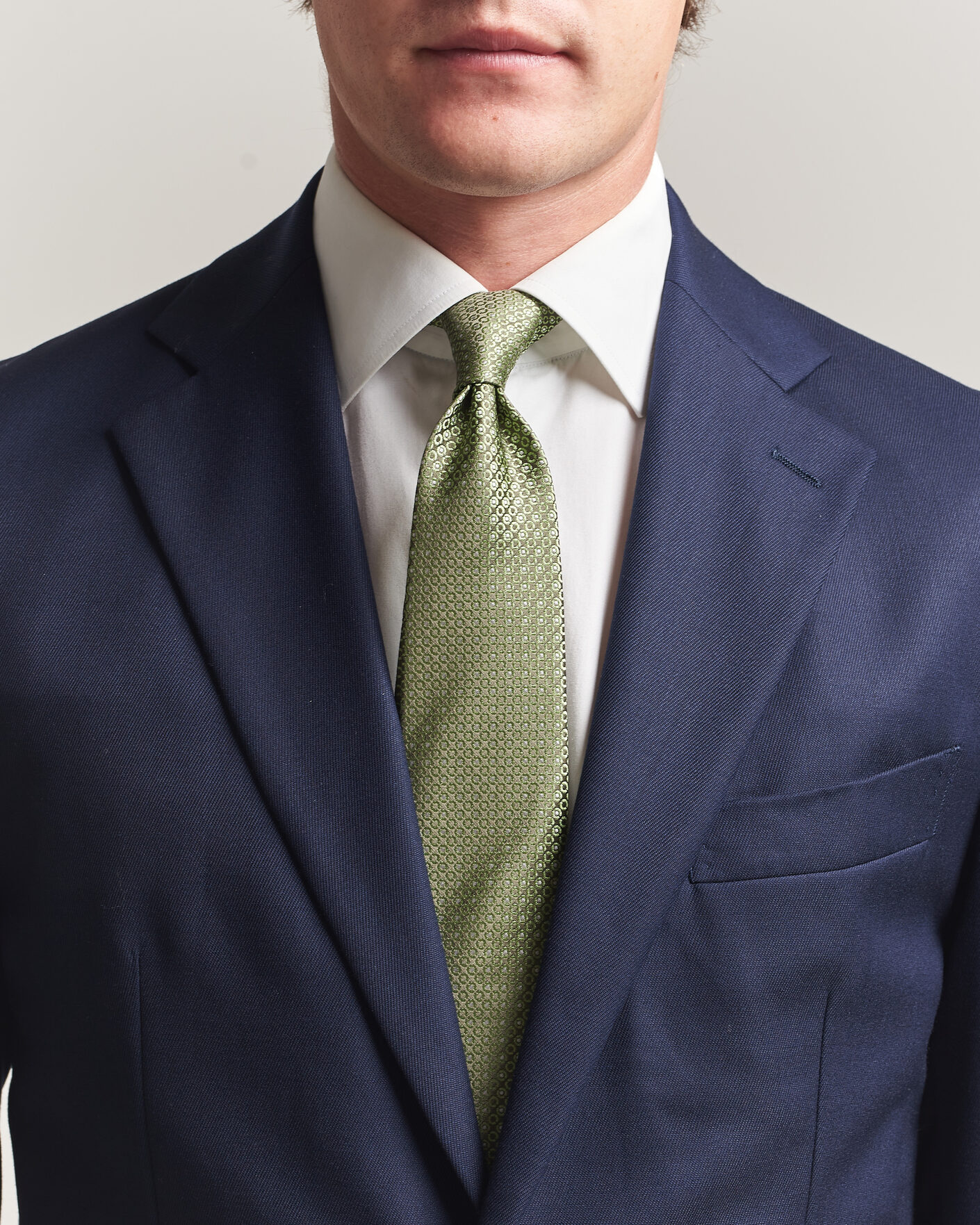 Men | Ties | Canali | Jacquard Silk Tie Grass Green
