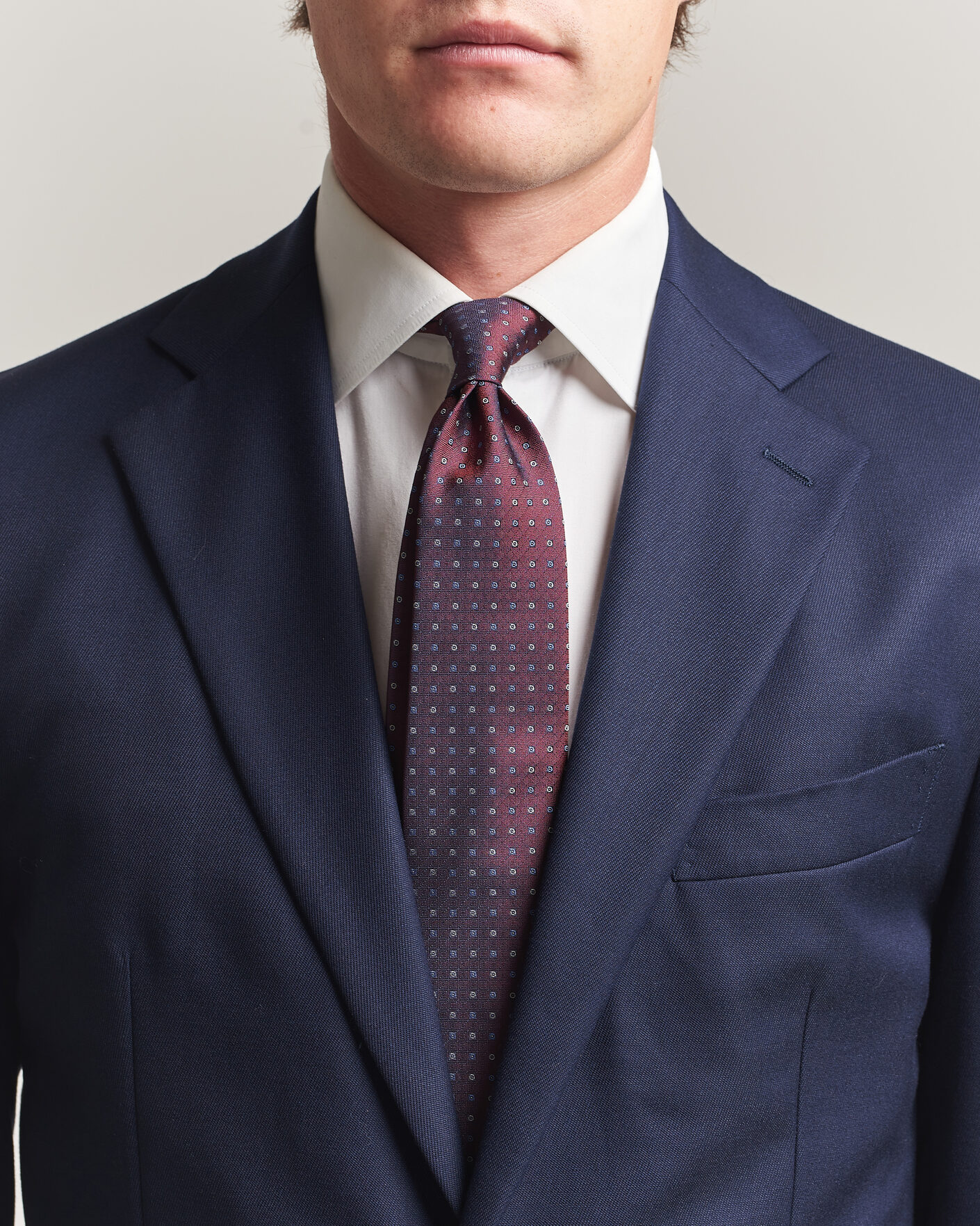 Men | Ties | Canali | Jacquard Silk Tie Burgundy