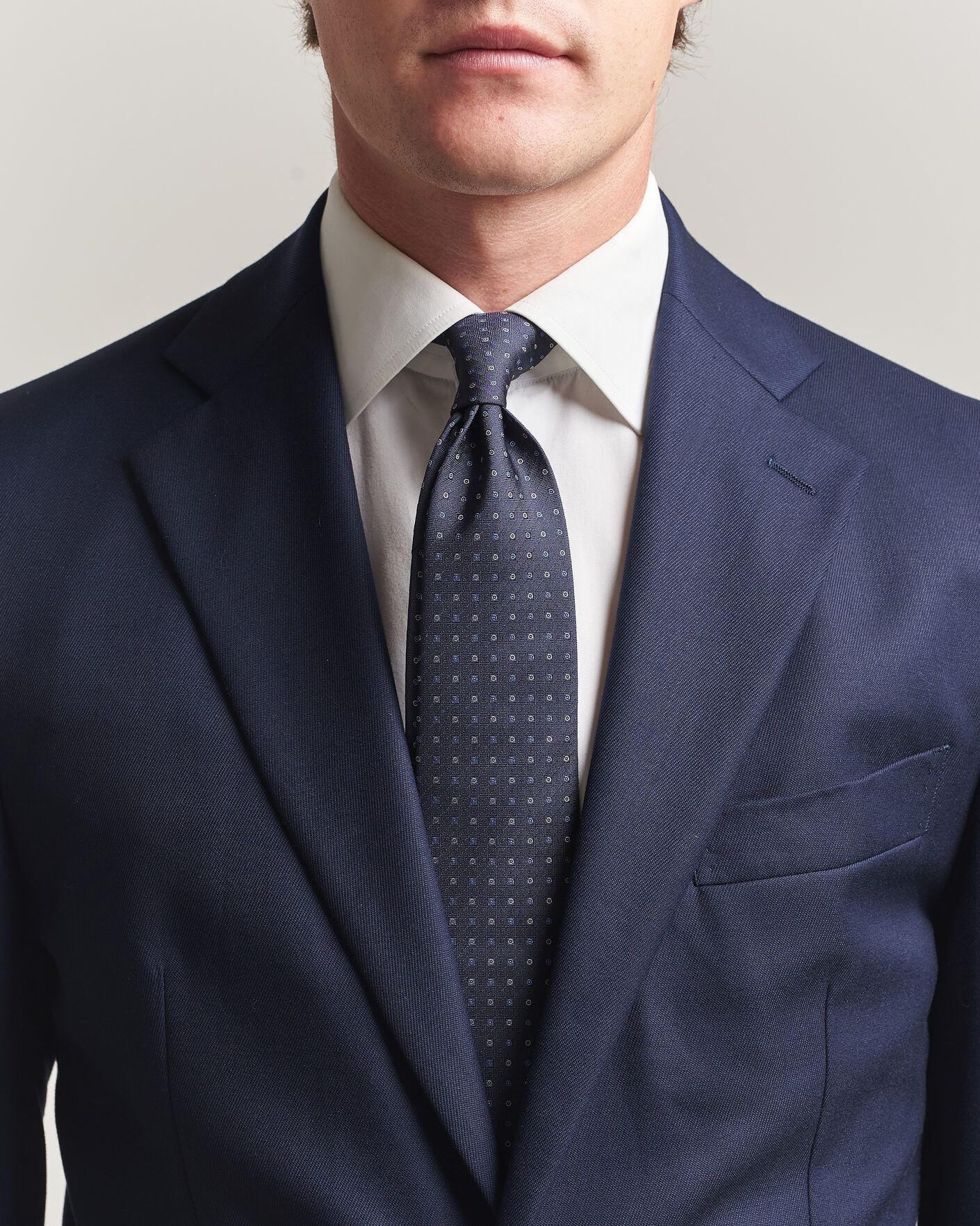 Men | Ties | Canali | Jacquard Silk Tie Navy