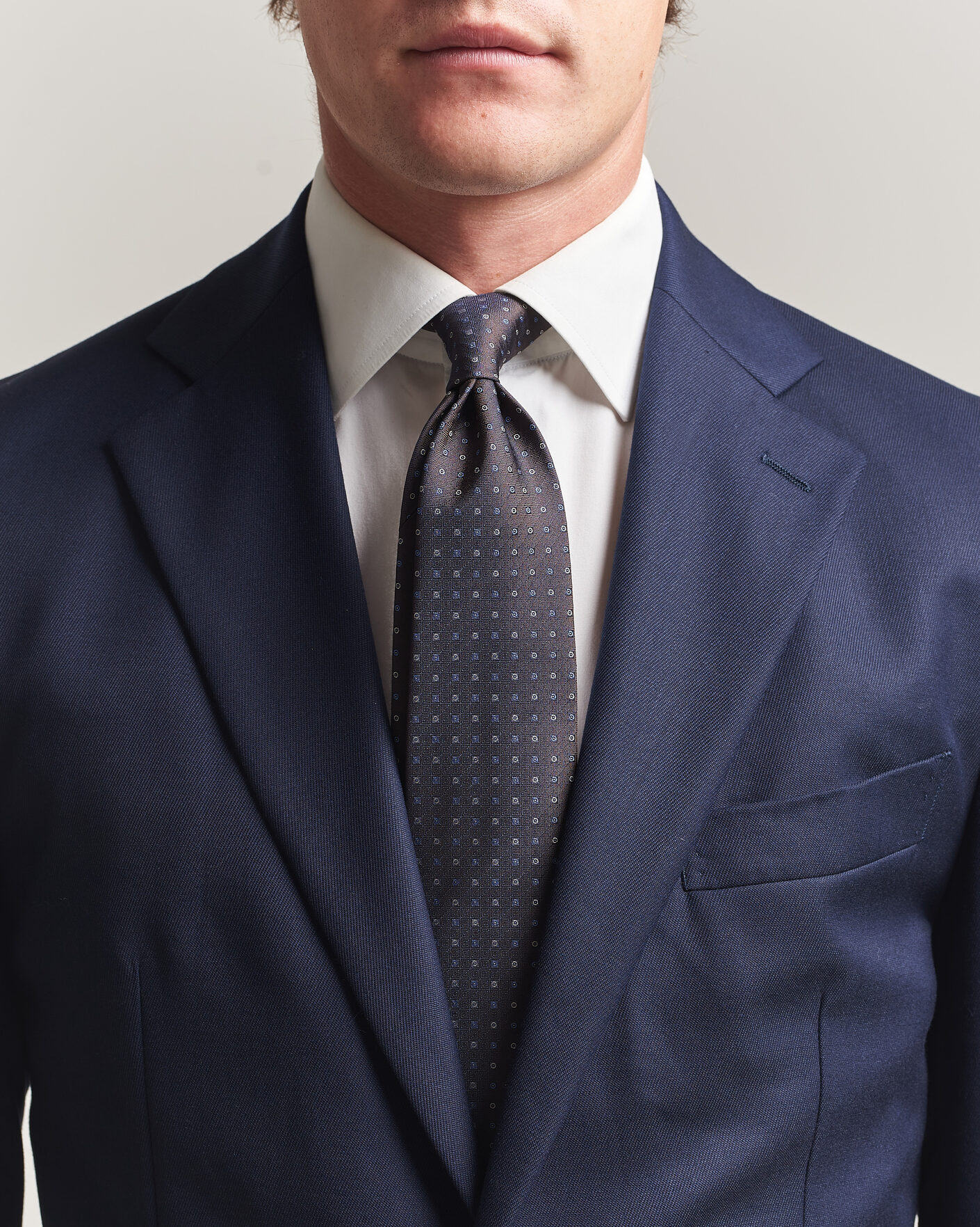 Men | Ties | Canali | Jacquard Silk Tie Dark Brown