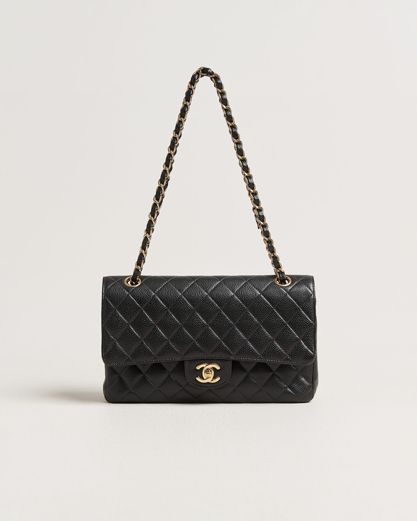 Men | Pre-Owned & Vintage Bags | Chanel Pre-Owned | Classic Medium Double Flap Bag Caviar Leather Black