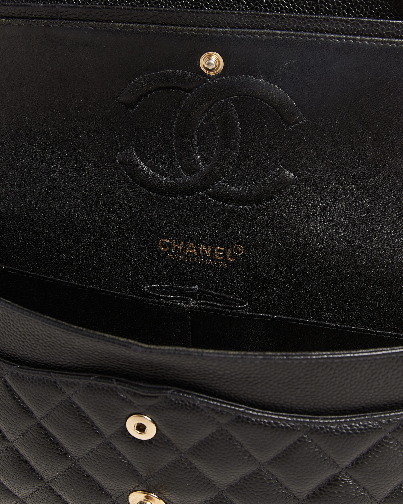 Men | Pre-Owned & Vintage Bags | Chanel Pre-Owned | Classic Medium Double Flap Bag Caviar Leather Black
