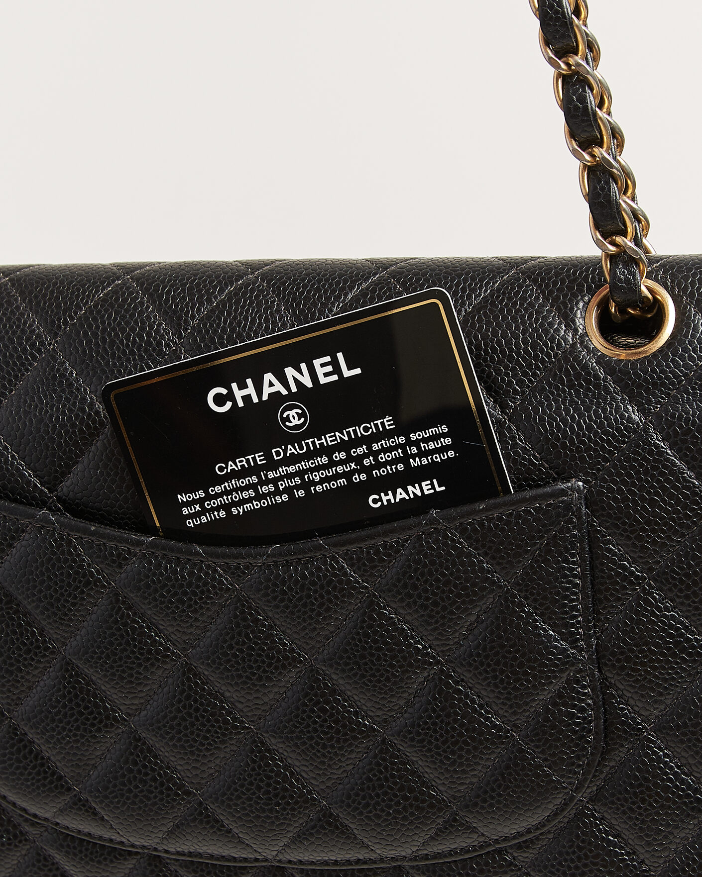 Men | Pre-Owned & Vintage Bags | Chanel Pre-Owned | Classic Medium Double Flap Bag Caviar Leather Black