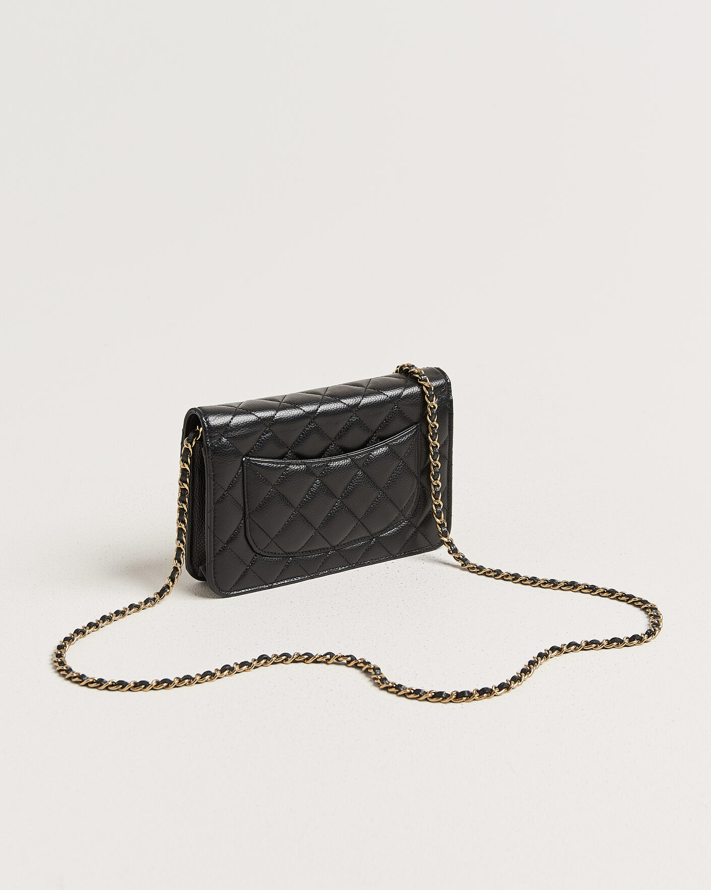 Men | Pre-Owned & Vintage Bags | Chanel Pre-Owned | Wallet On Chain Caviar Leather Black