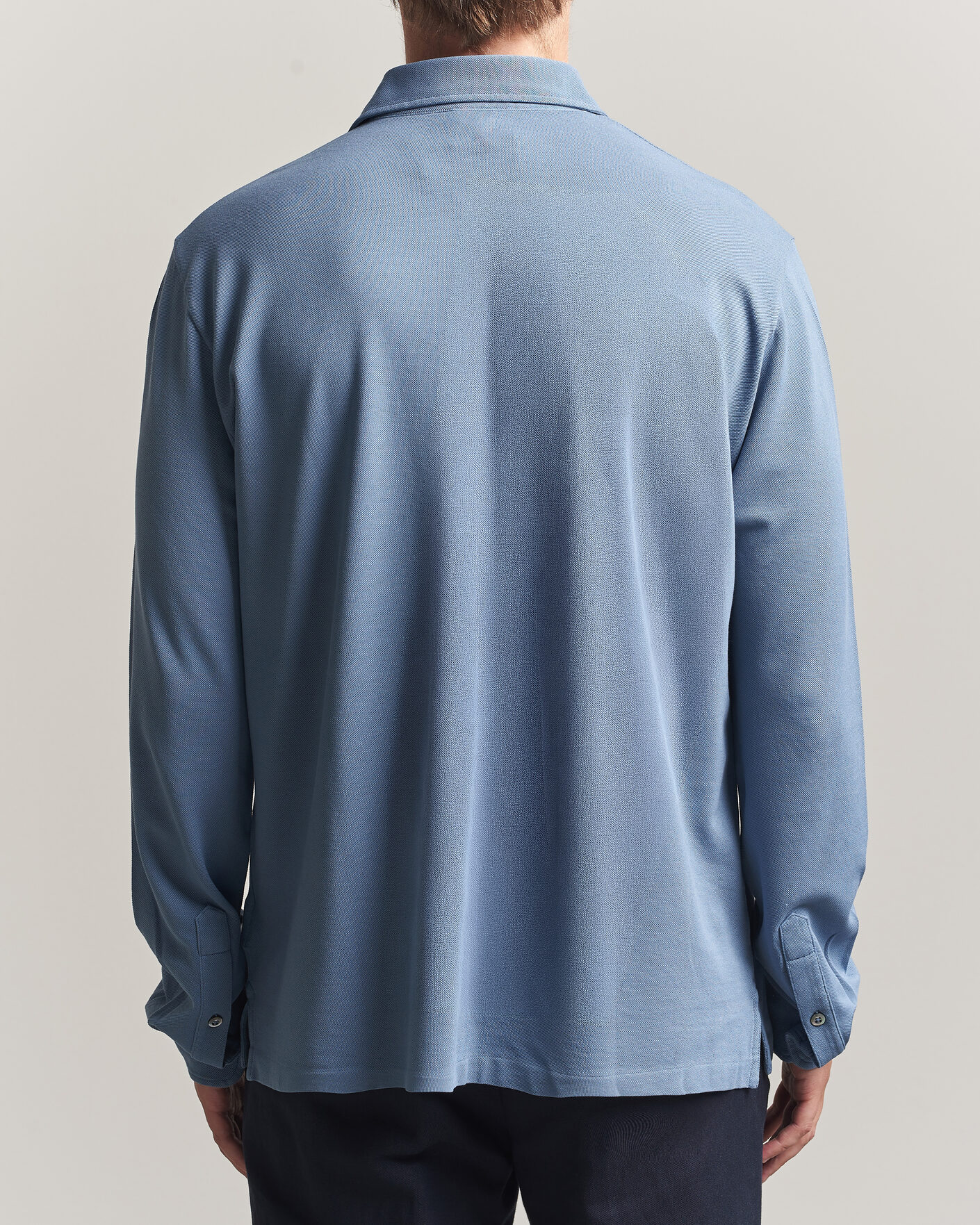 Men | Polo Shirts | Ralph Lauren Purple Label | Long Sleeve Washed Polo Blue Horizon