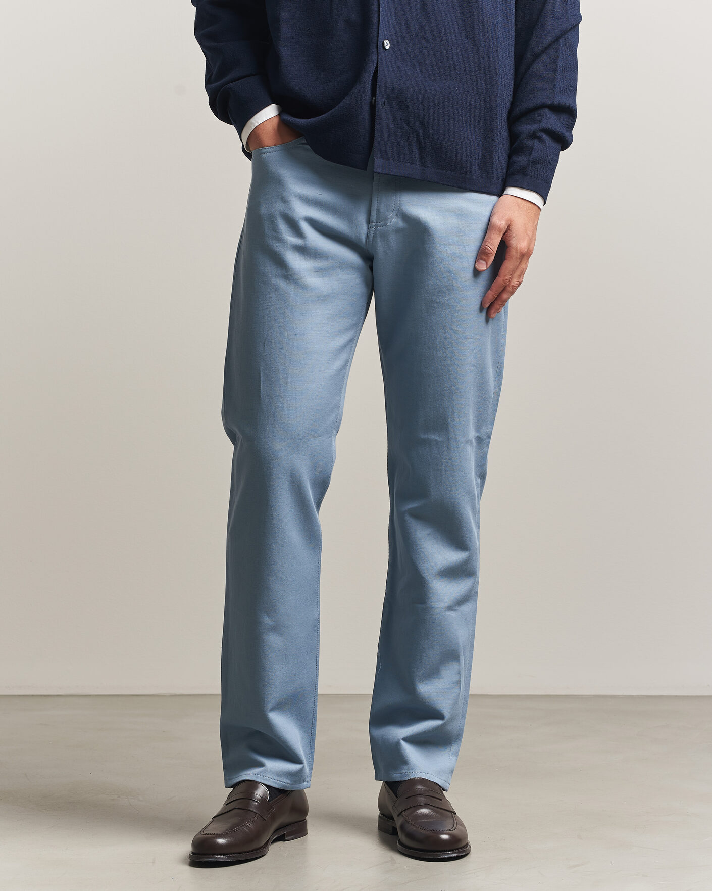 Men | Trousers | Ralph Lauren Purple Label | 5-Pocket Italian Denim Pants Winward Blue