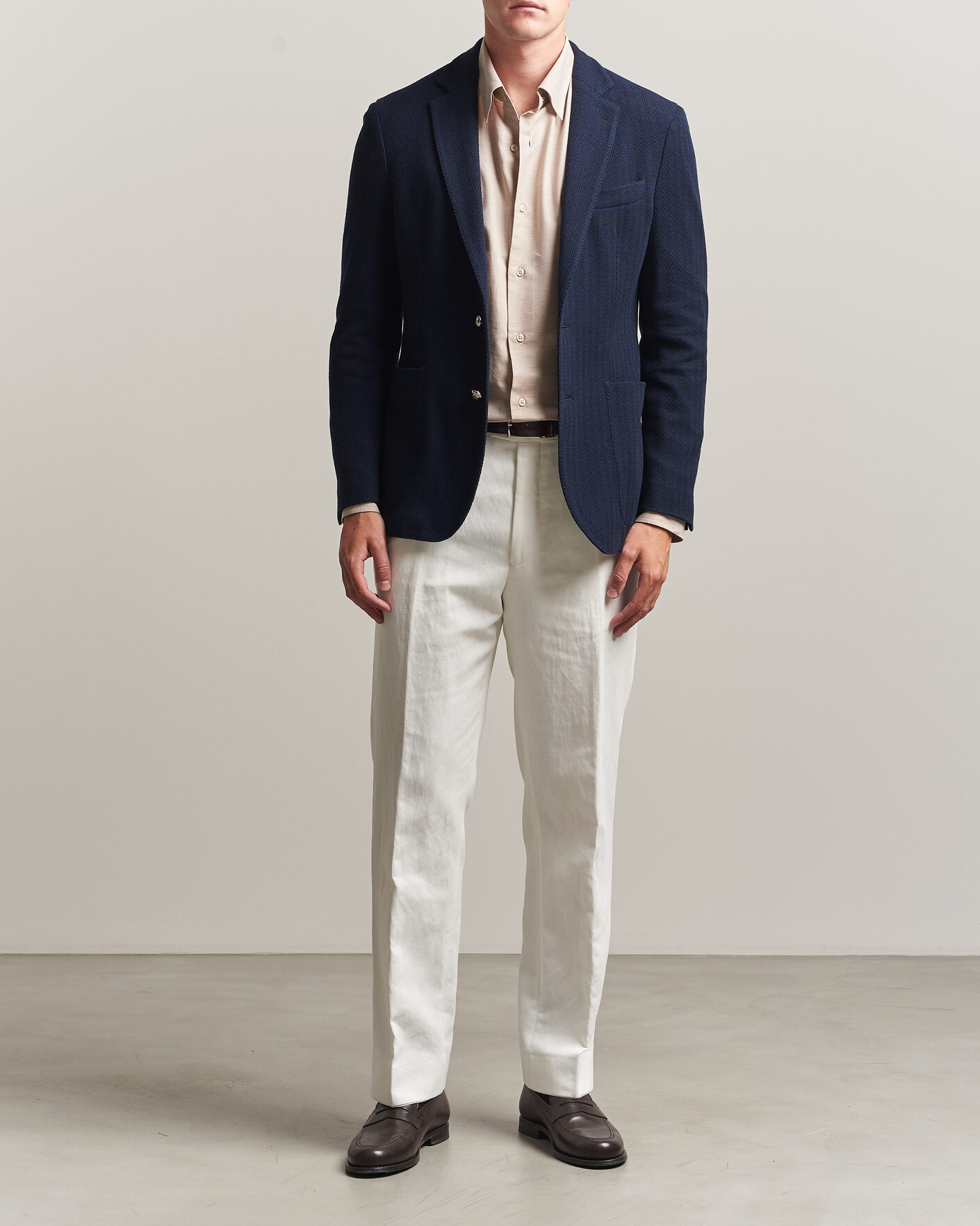 Men | Blazers | Ralph Lauren Purple Label | Cashmere/Silk Herringbone Blazer Navy