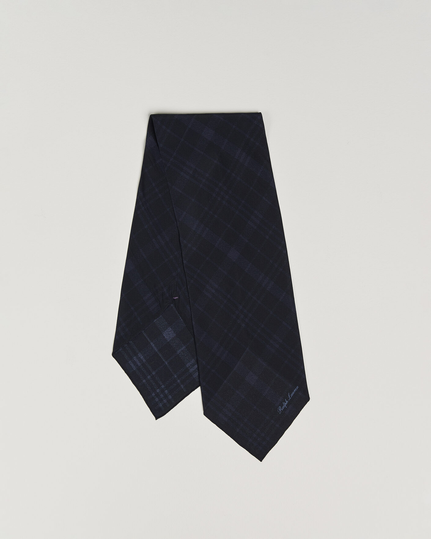 Men | Dress Scarves | Ralph Lauren Purple Label | Silk Neckerchief Navy Plaid