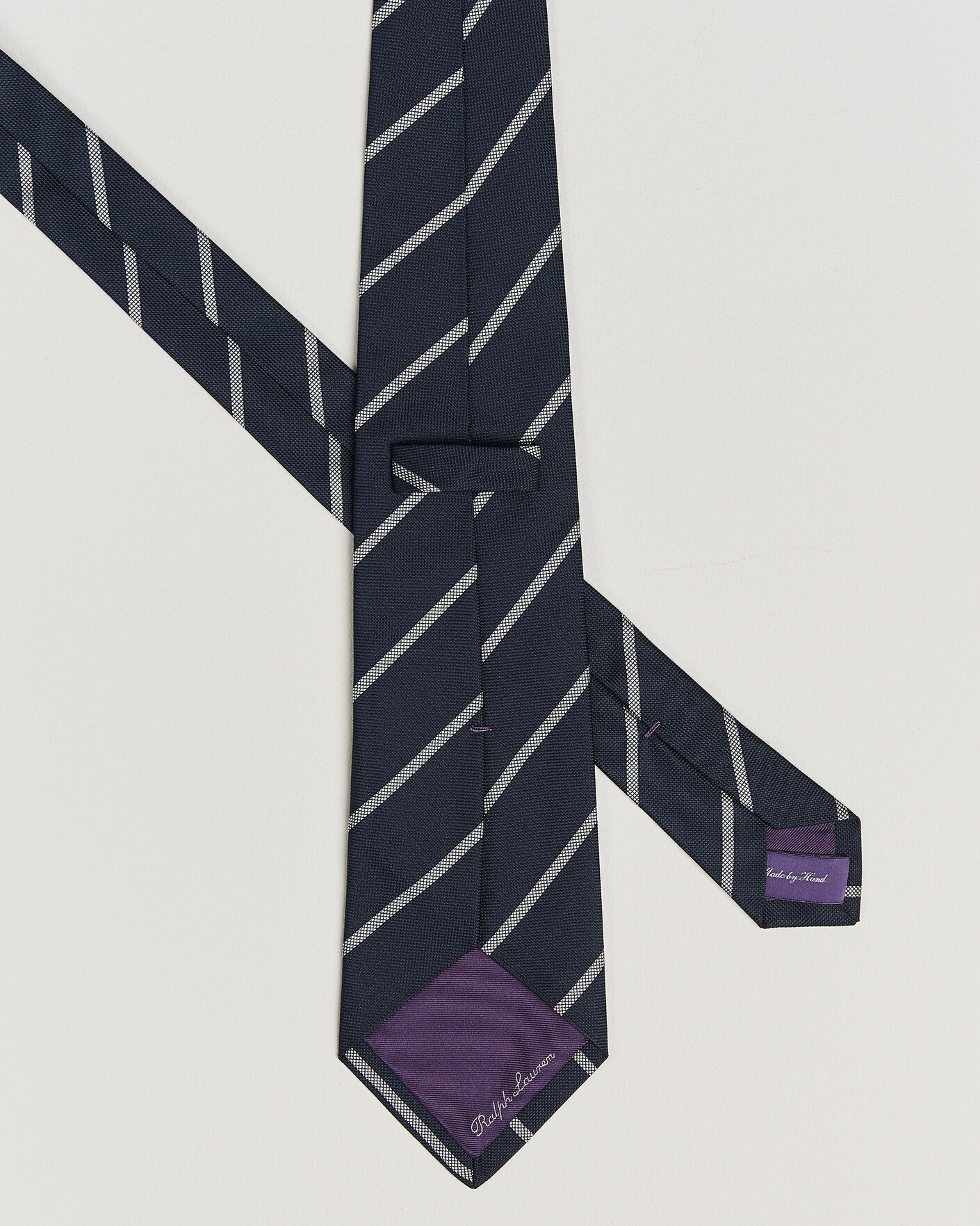Ralph Lauren Purple Label Regimental Stripe Silk Tie Navy/Silver