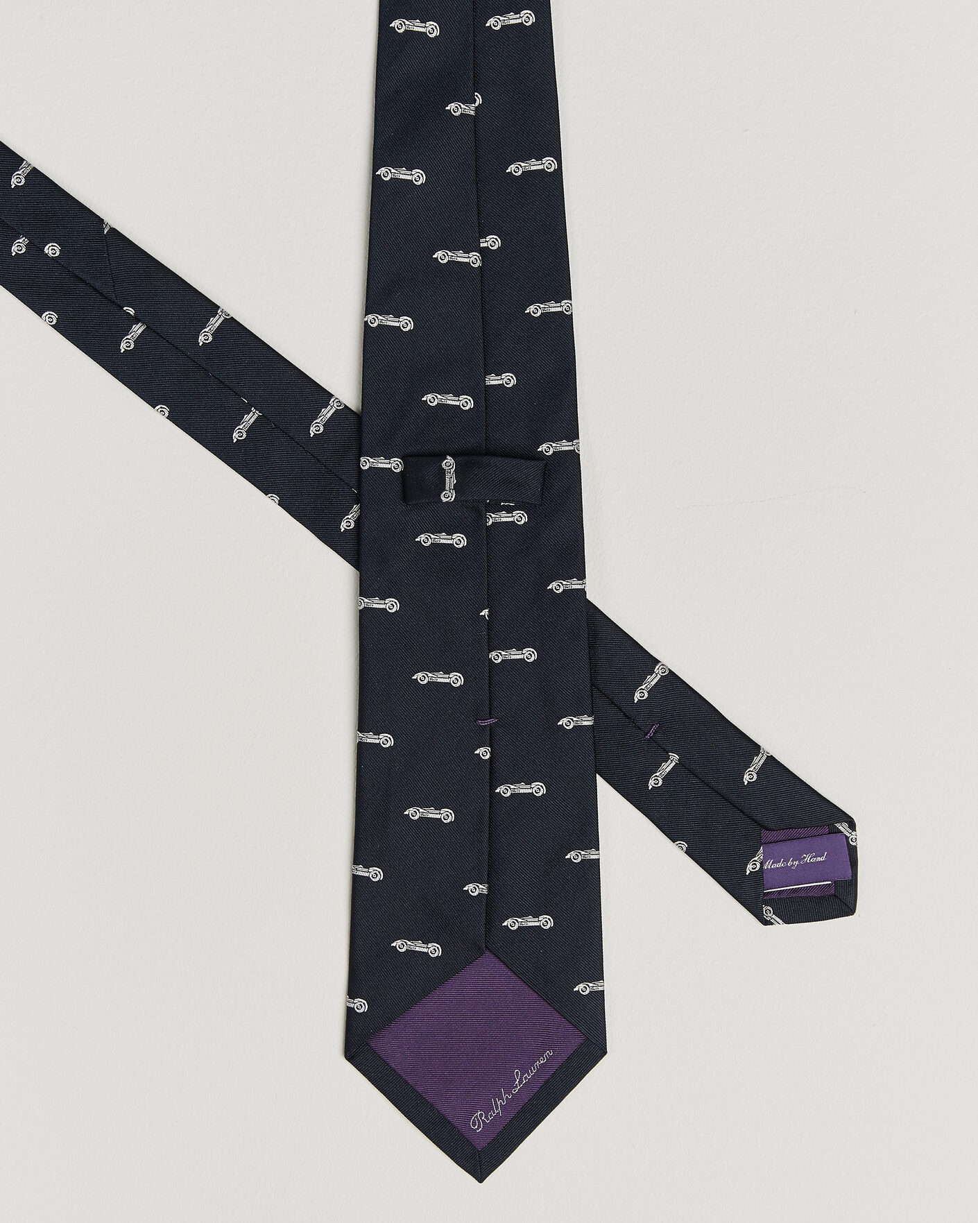 Men | Ties | Ralph Lauren Purple Label | Jacquard Race Cars Silk Tie Navy
