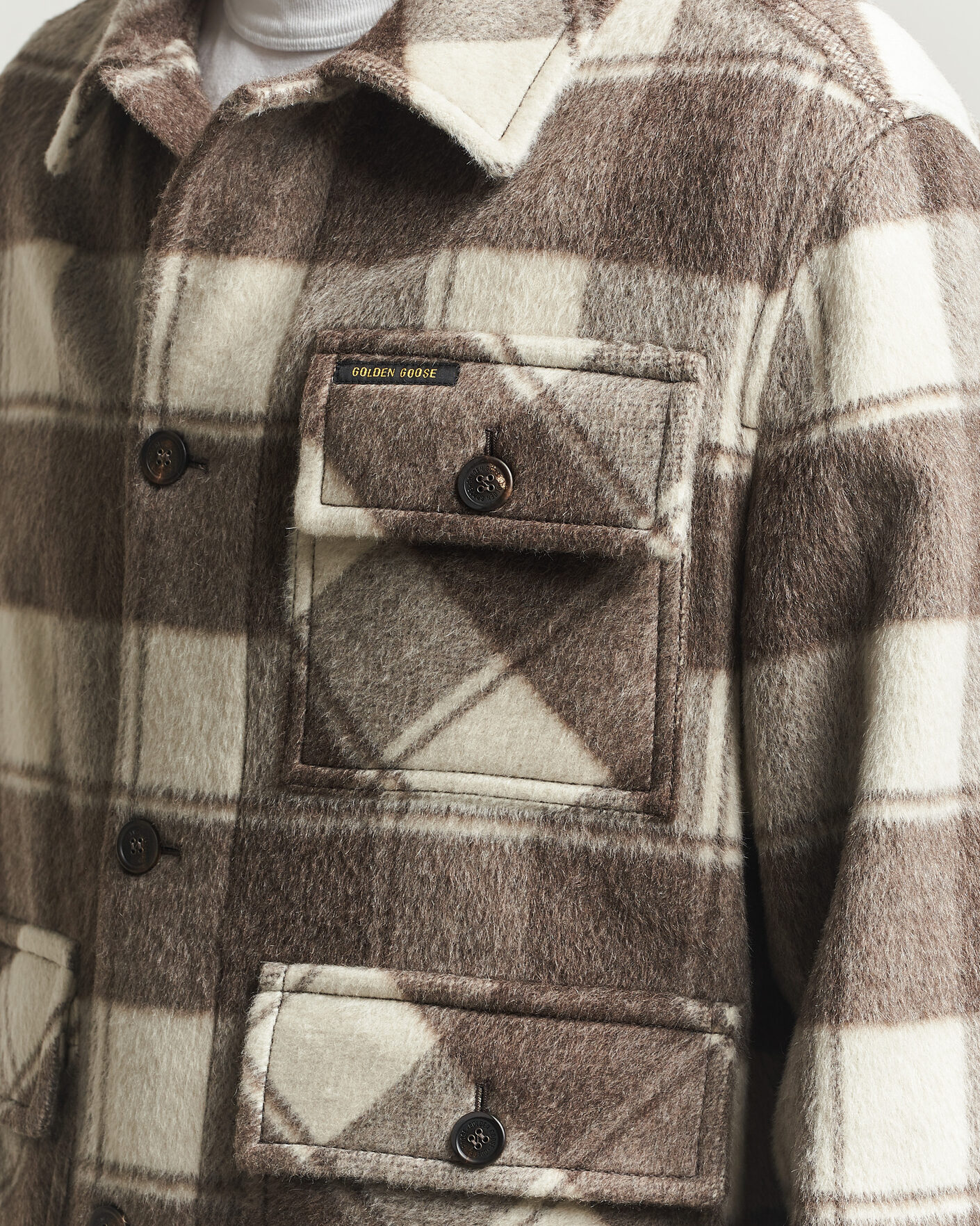 Men | Coats & Jackets | Golden Goose | Wool/Mohair Work Jacket Brown/White