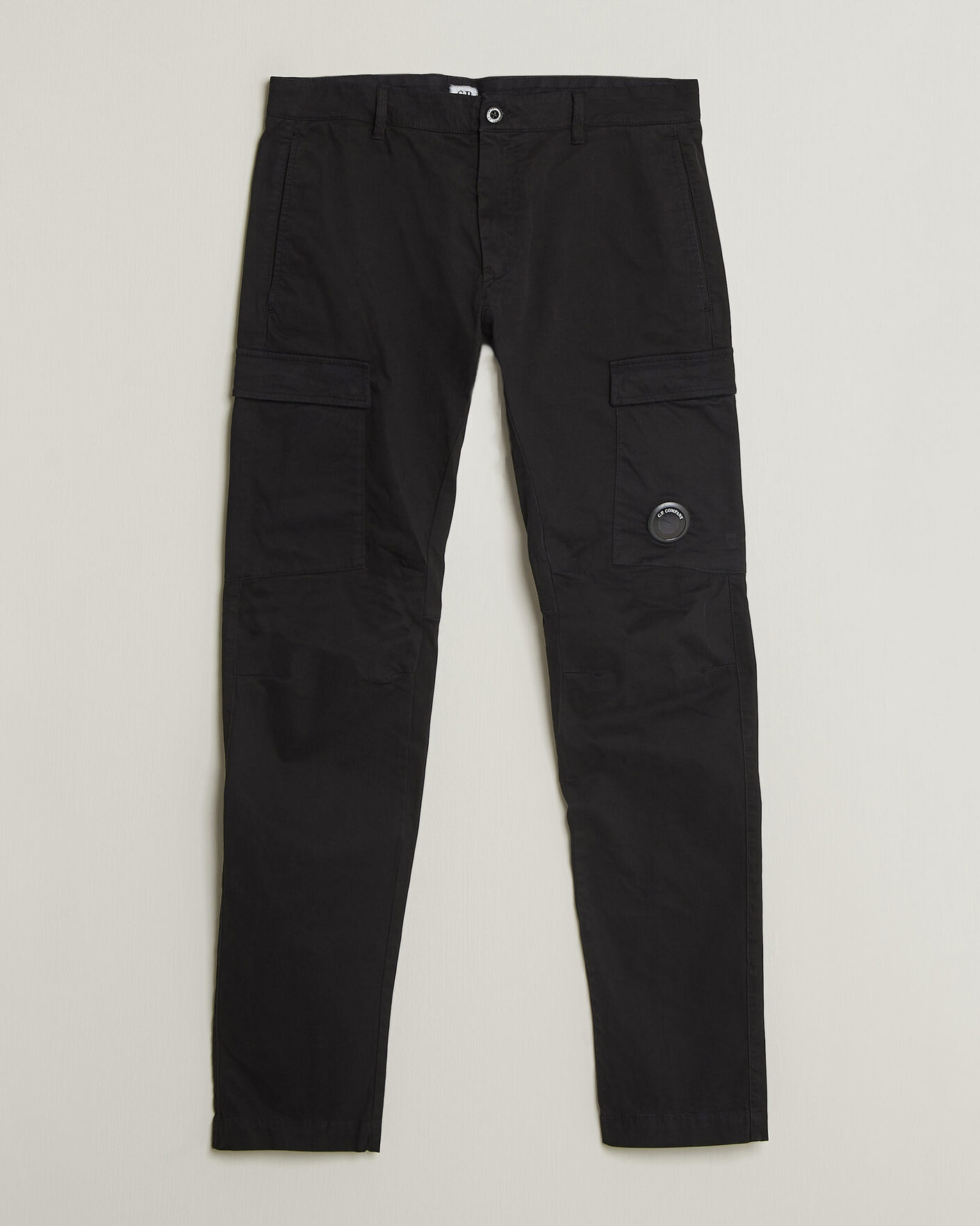Men | Trousers | C.P. Company | Stretch Satin Lens Cargo Pants Black