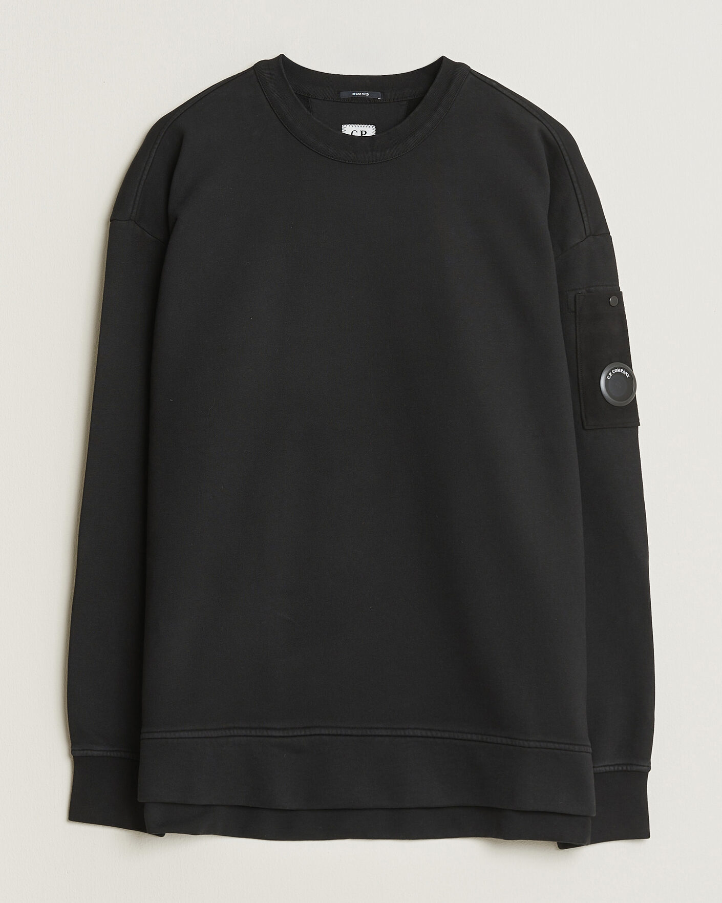 Men | Sweaters & Knitwear | C.P. Company | Brushed Emerized Fleece Lens Sweatshirt Black