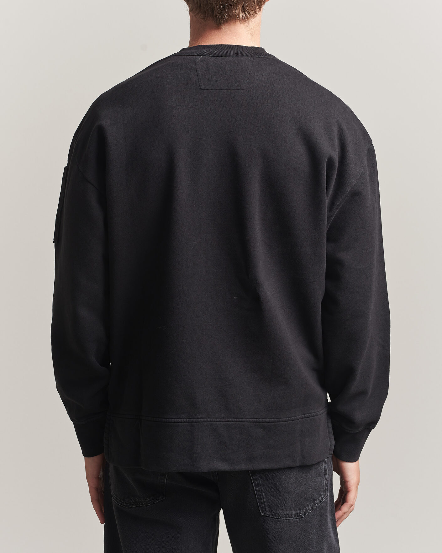 Men | Sweaters & Knitwear | C.P. Company | Brushed Emerized Fleece Lens Sweatshirt Black