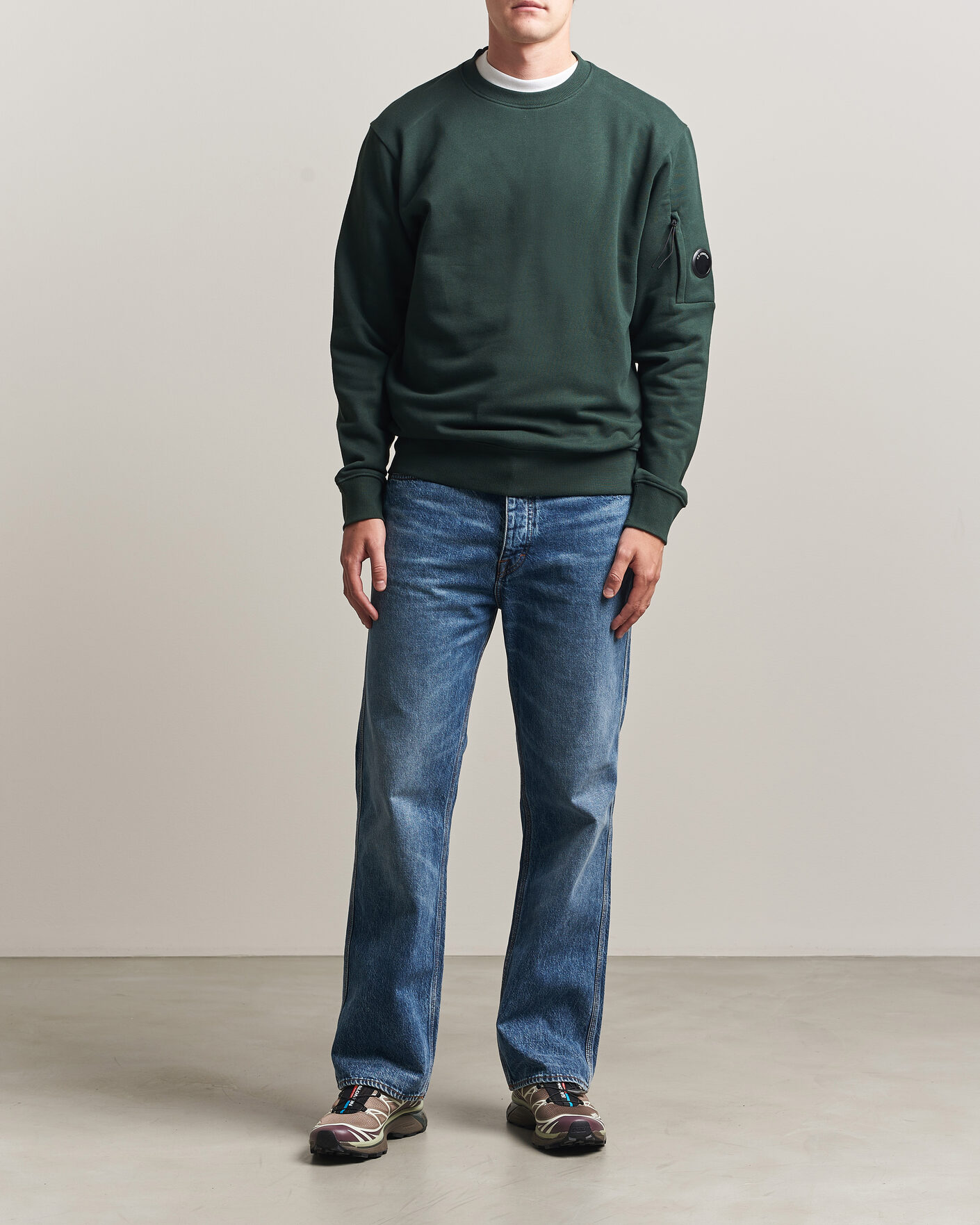 トップス C.P. COMPANY Lens Sweatshirt M C.P. Company Diagonal Raised Fleece Lens Sweatshirt Emerald Green